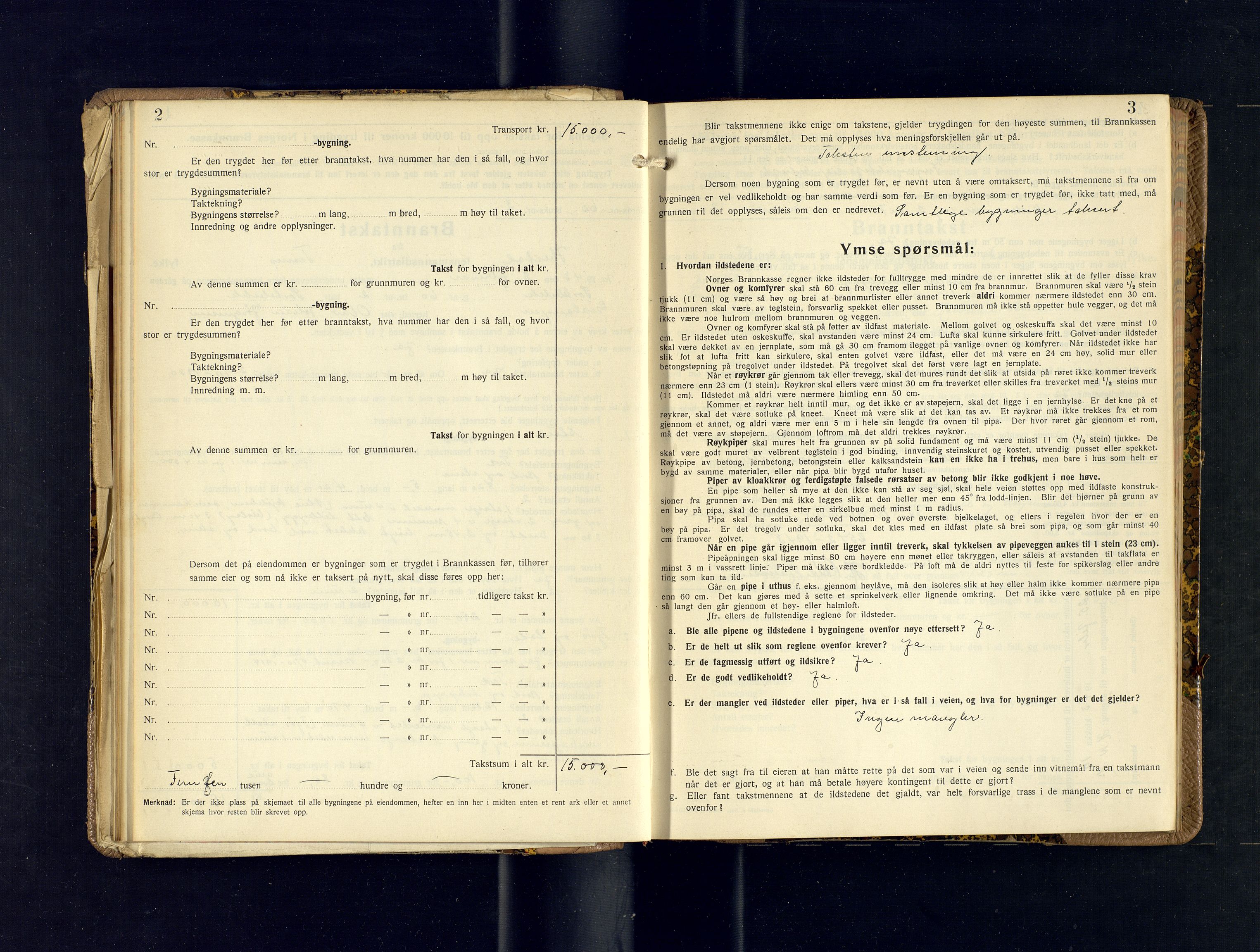 Ibestad lensmannskontor, SATØ/S-1499/F/Fv/Fvh/L0286: Branntakstprotokoller, 1943-1946, s. 2-3