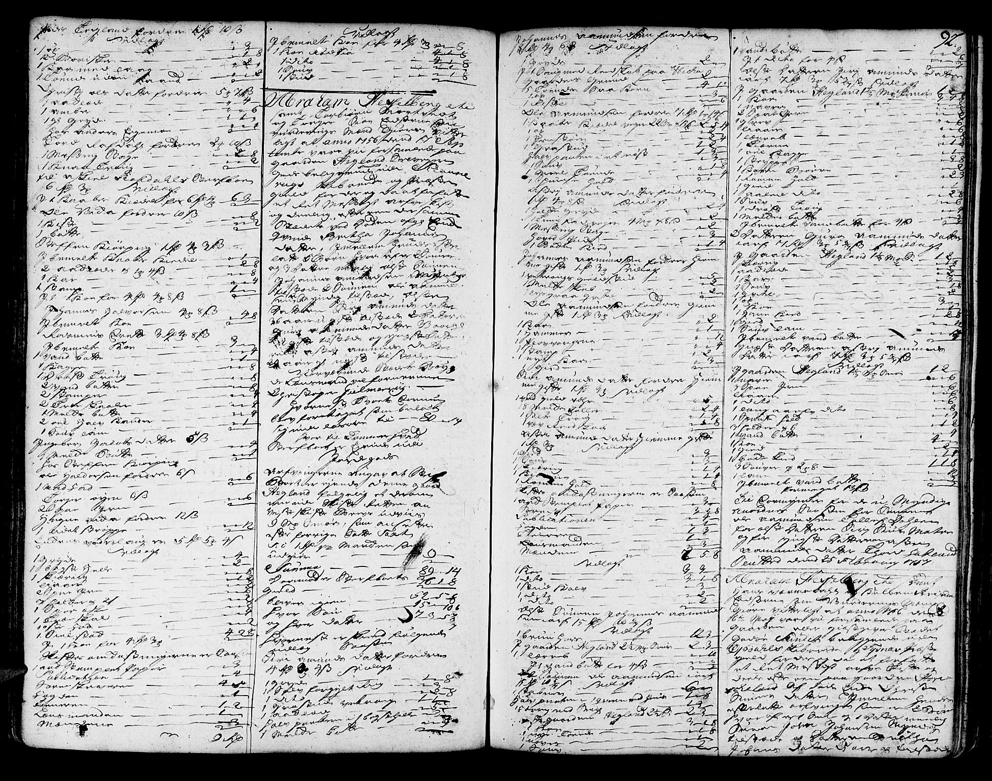 Sunnhordland sorenskrivar, SAB/A-2401/1/H/Ha/Haa/L0007: Skifteprotokollar. Register på lesesal. Fol. 901- ut, 1755-1760, s. 91b-92a