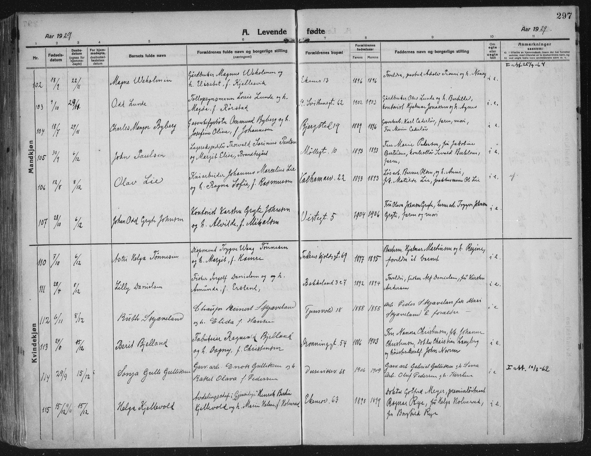 Domkirken sokneprestkontor, AV/SAST-A-101812/002/A/L0018: Ministerialbok nr. A 34, 1915-1929, s. 297