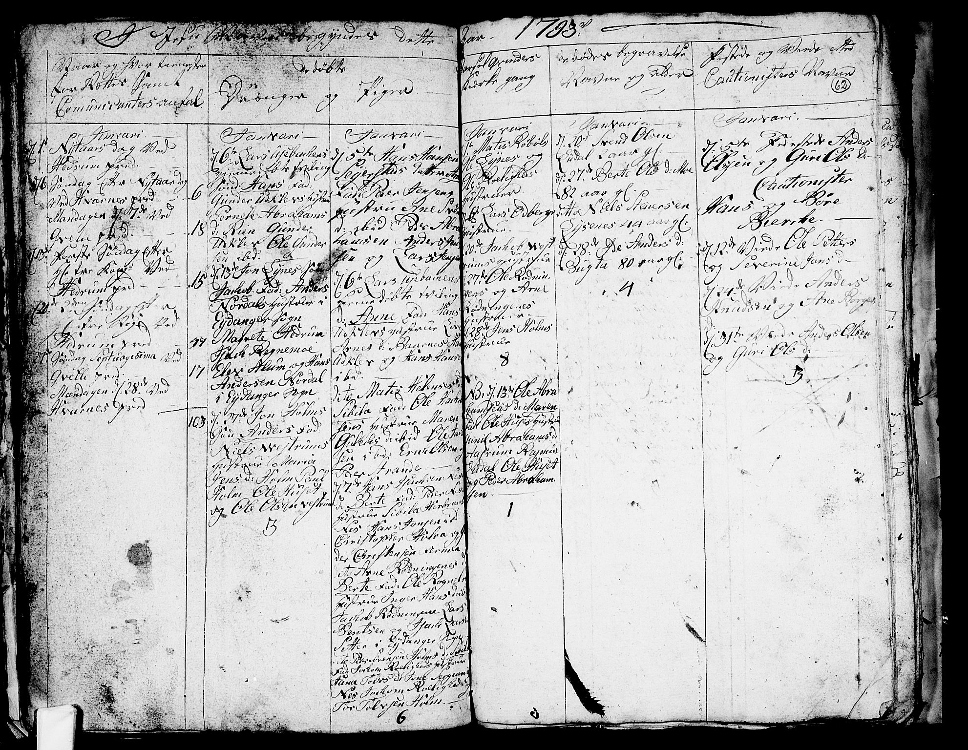 Hedrum kirkebøker, AV/SAKO-A-344/G/Ga/L0001: Klokkerbok nr. I 1, 1787-1802, s. 62