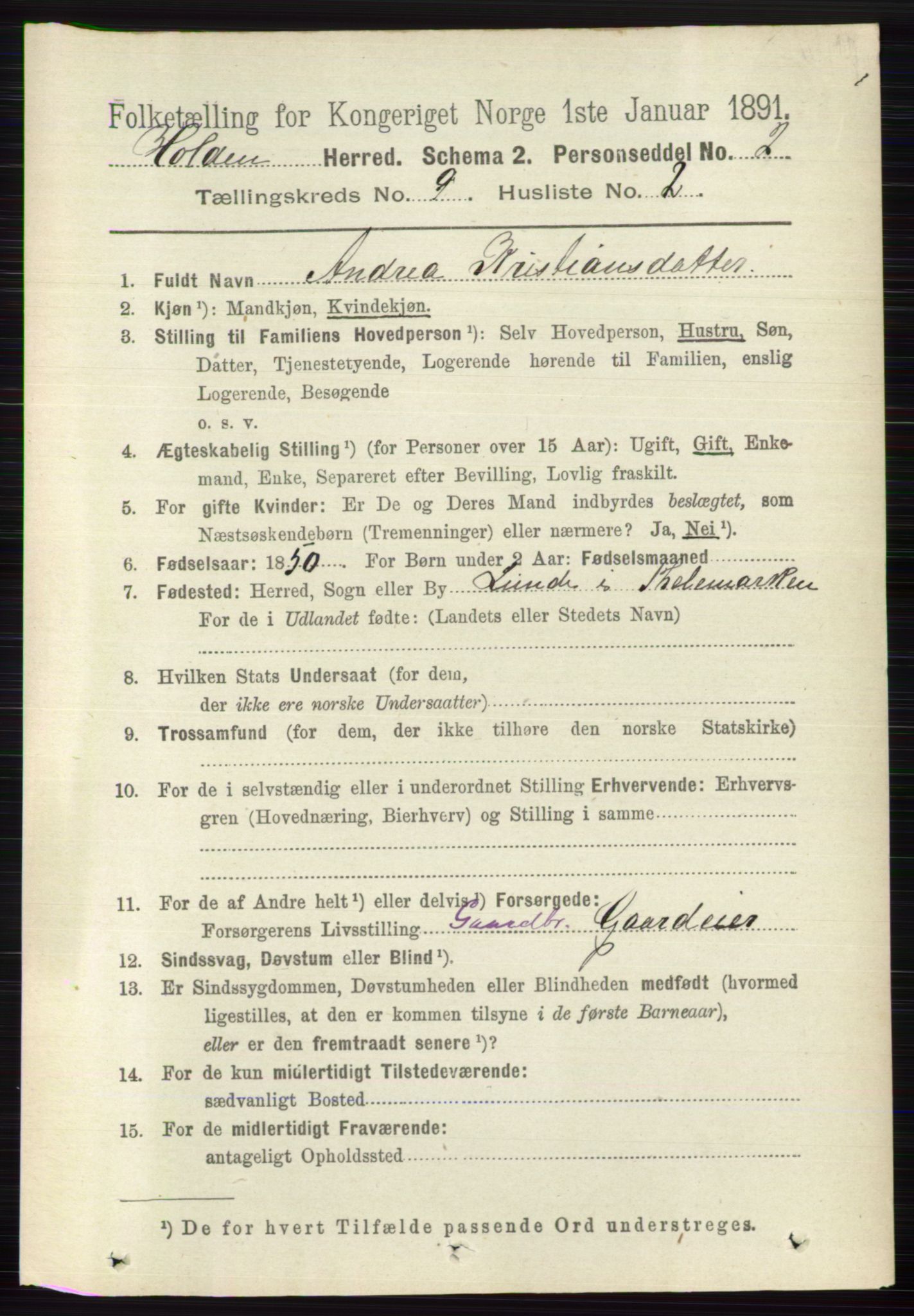 RA, Folketelling 1891 for 0819 Holla herred, 1891, s. 4092