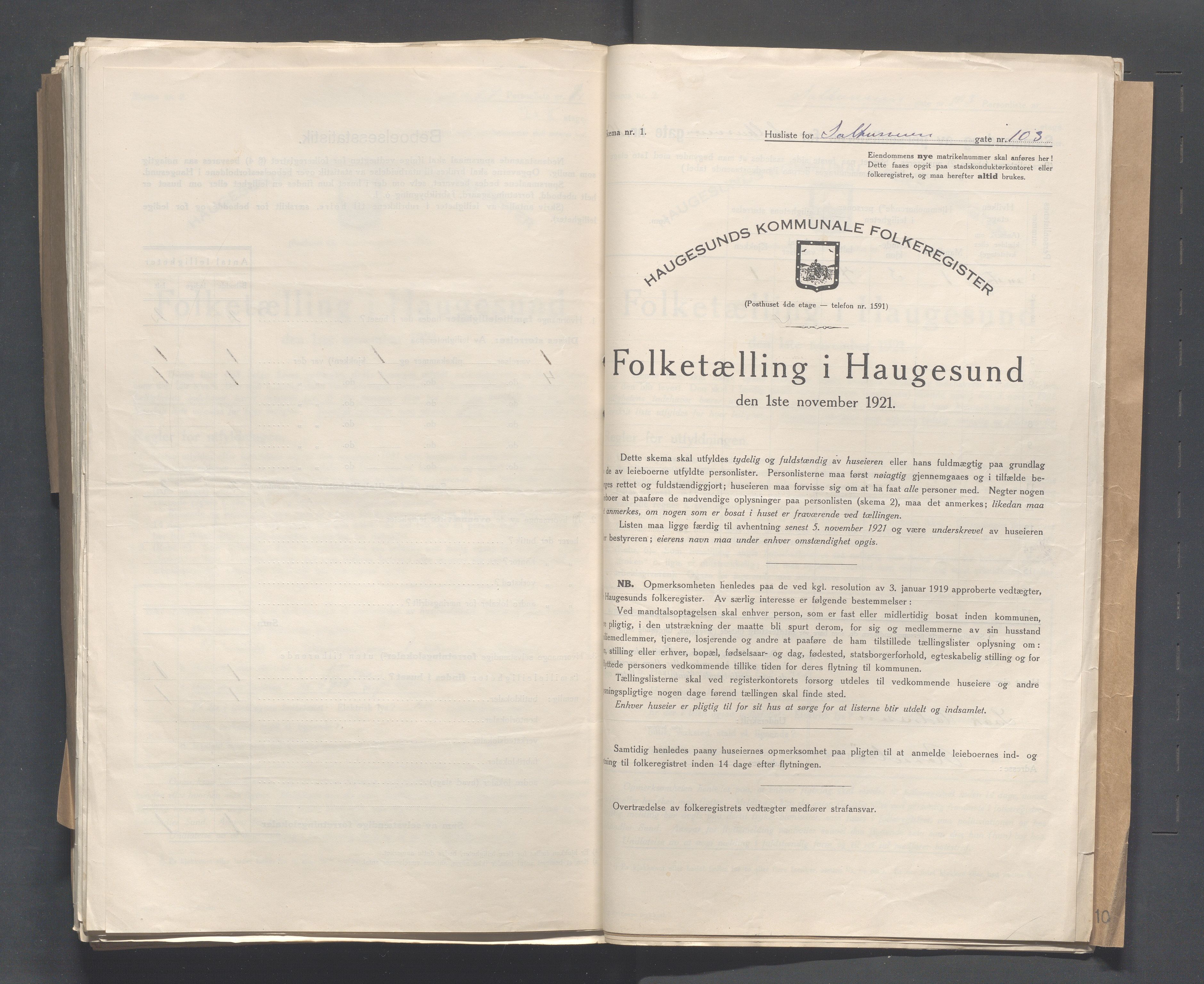 IKAR, Kommunal folketelling 1.11.1921 for Haugesund, 1921, s. 3590