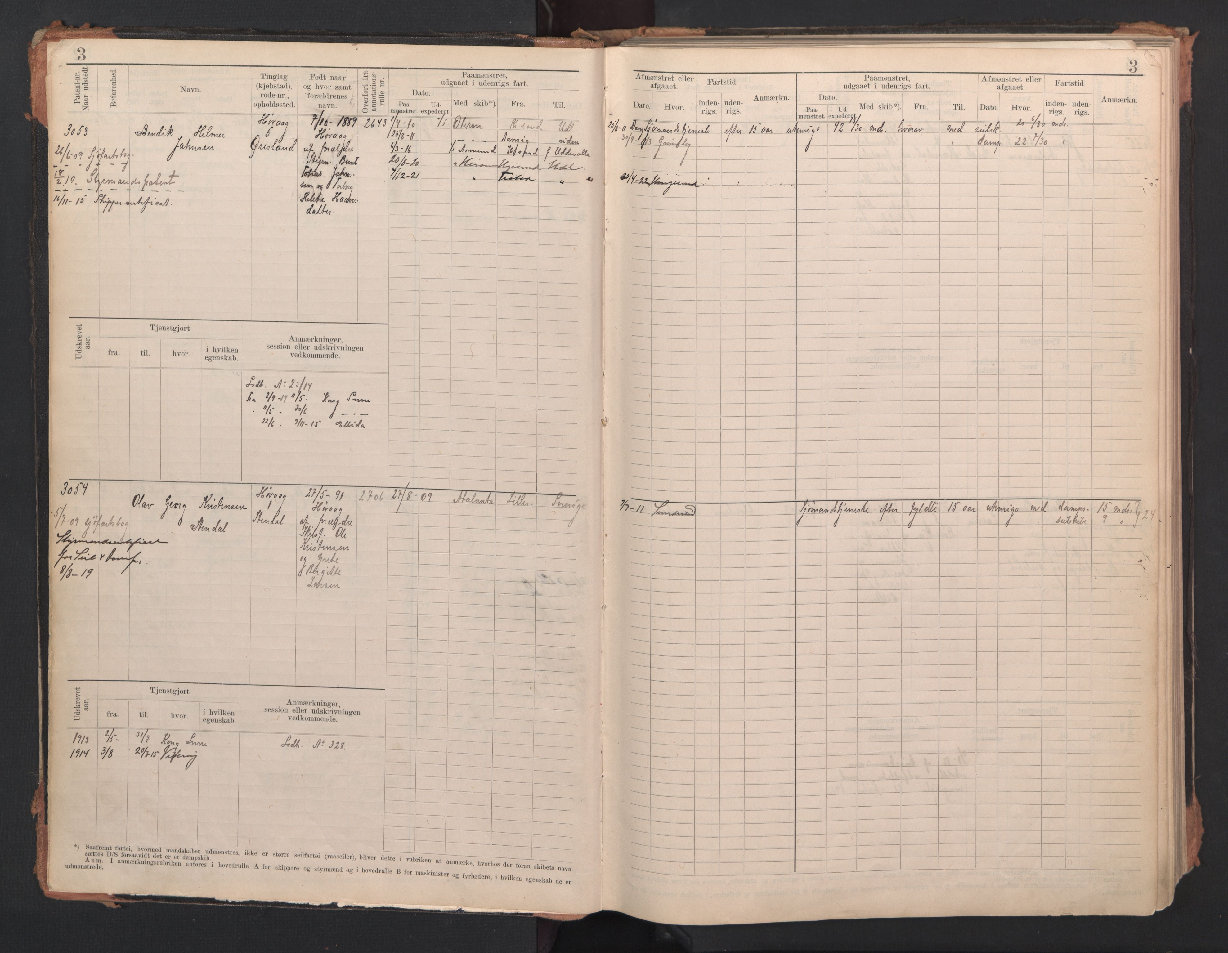 Lillesand mønstringskrets, AV/SAK-2031-0014/F/Fb/L0006: Hovedrulle A nr 3049-3634, W-15, 1913-1946, s. 6