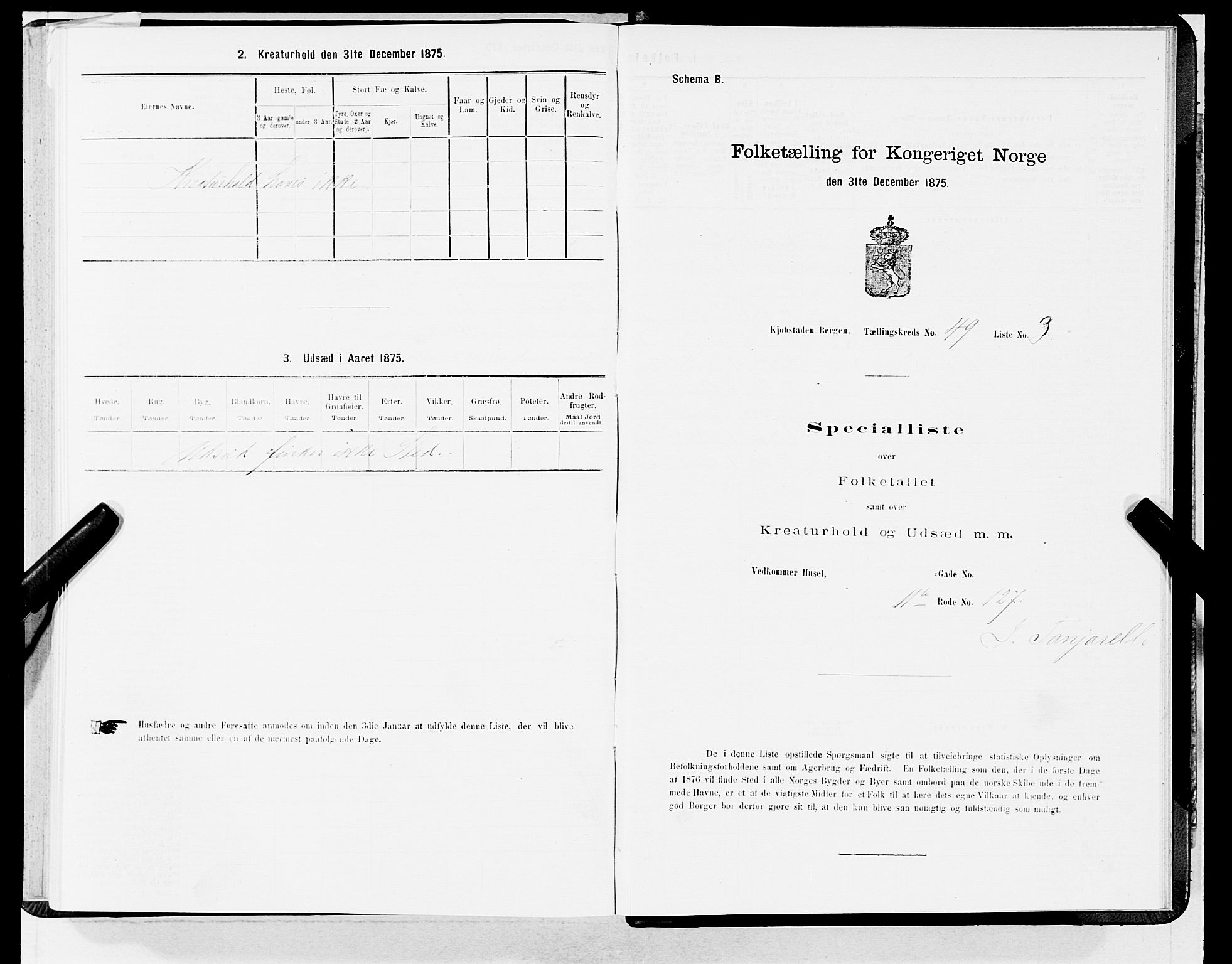 SAB, Folketelling 1875 for 1301 Bergen kjøpstad, 1875, s. 2555