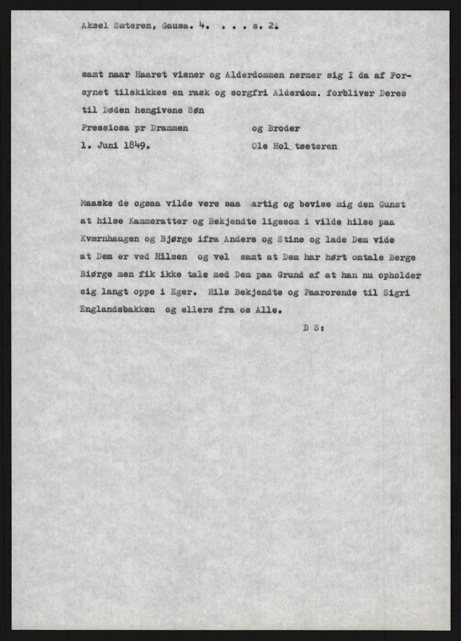 Samlinger til kildeutgivelse, Amerikabrevene, AV/RA-EA-4057/F/L0015: Innlån fra Oppland: Sæteren - Vigerust, 1838-1914, s. 29