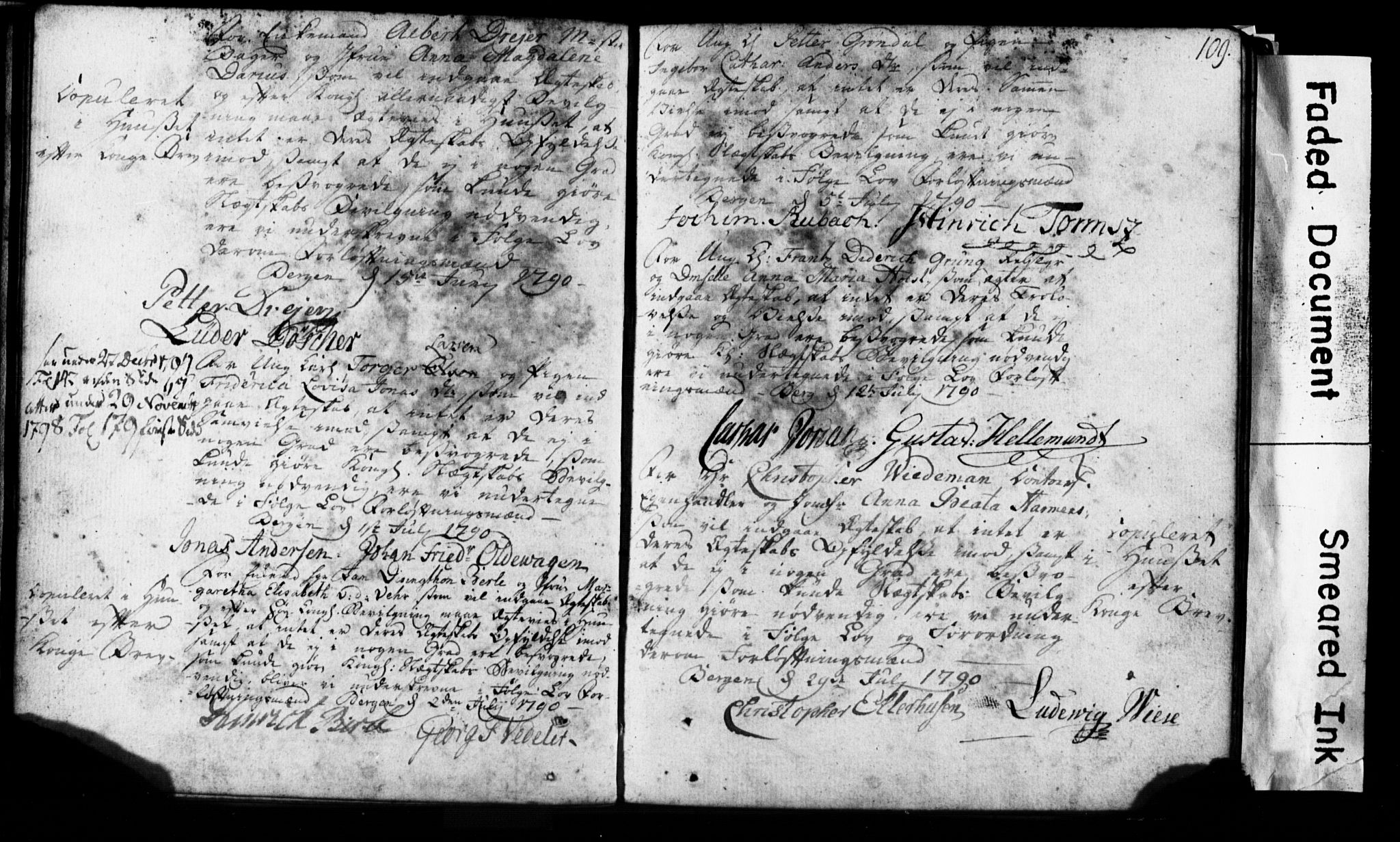 Korskirken sokneprestembete, SAB/A-76101: Forlovererklæringer nr. II.5.1, 1776-1816, s. 109