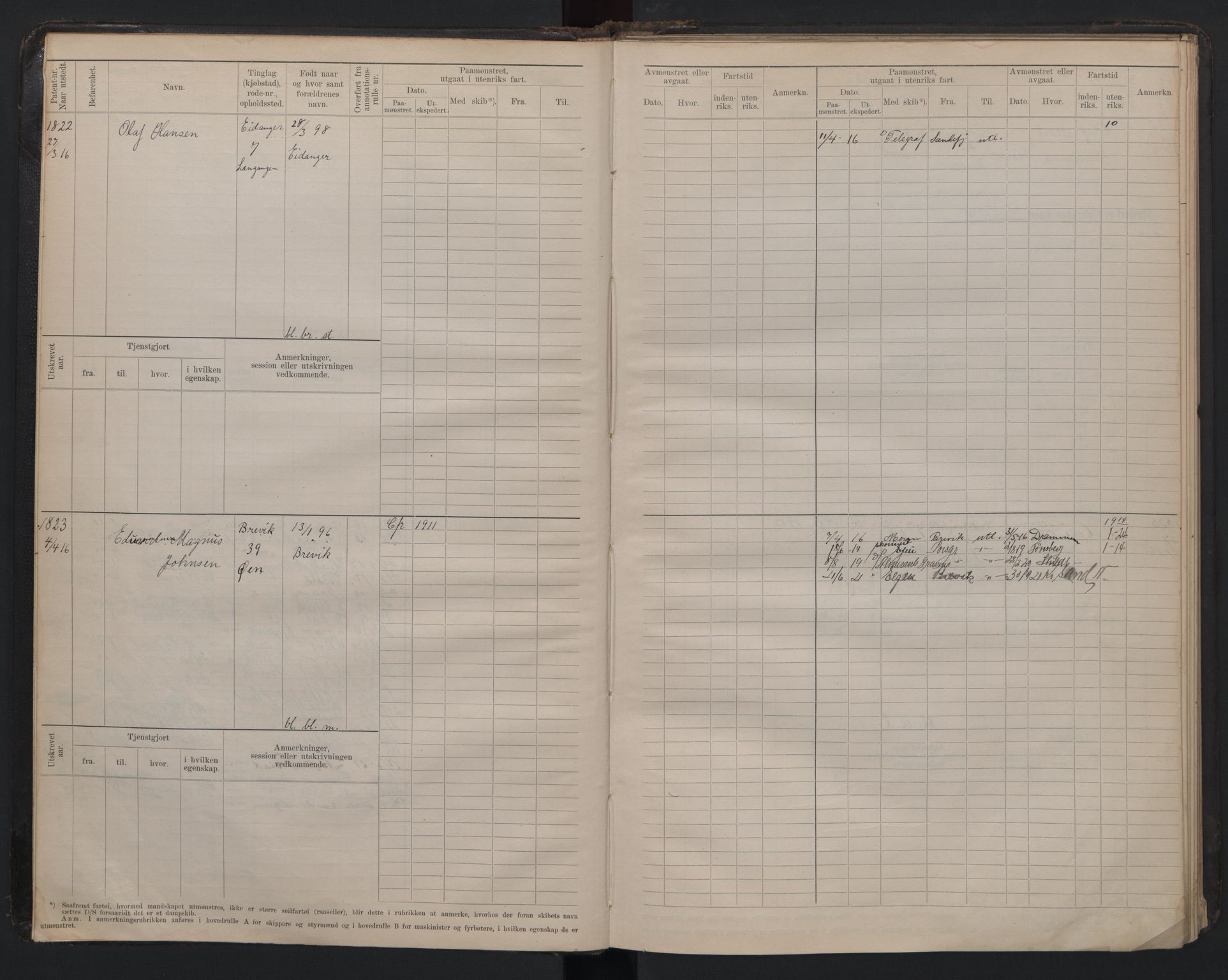 Brevik innrulleringskontor, SAKO/A-833/F/Fb/L0006: Hovedrulle, 1916-1948, s. 2