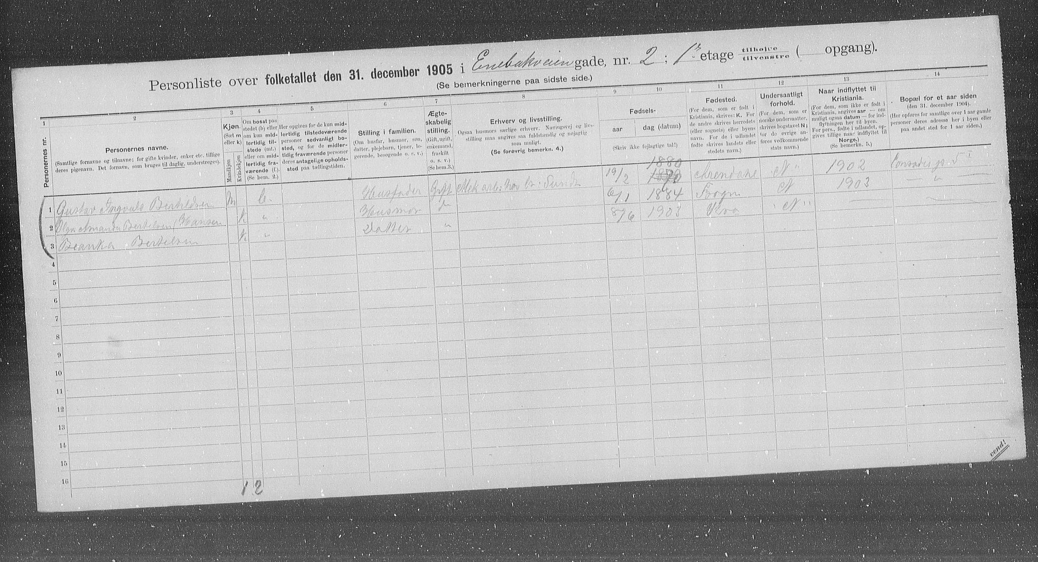 OBA, Kommunal folketelling 31.12.1905 for Kristiania kjøpstad, 1905, s. 10576