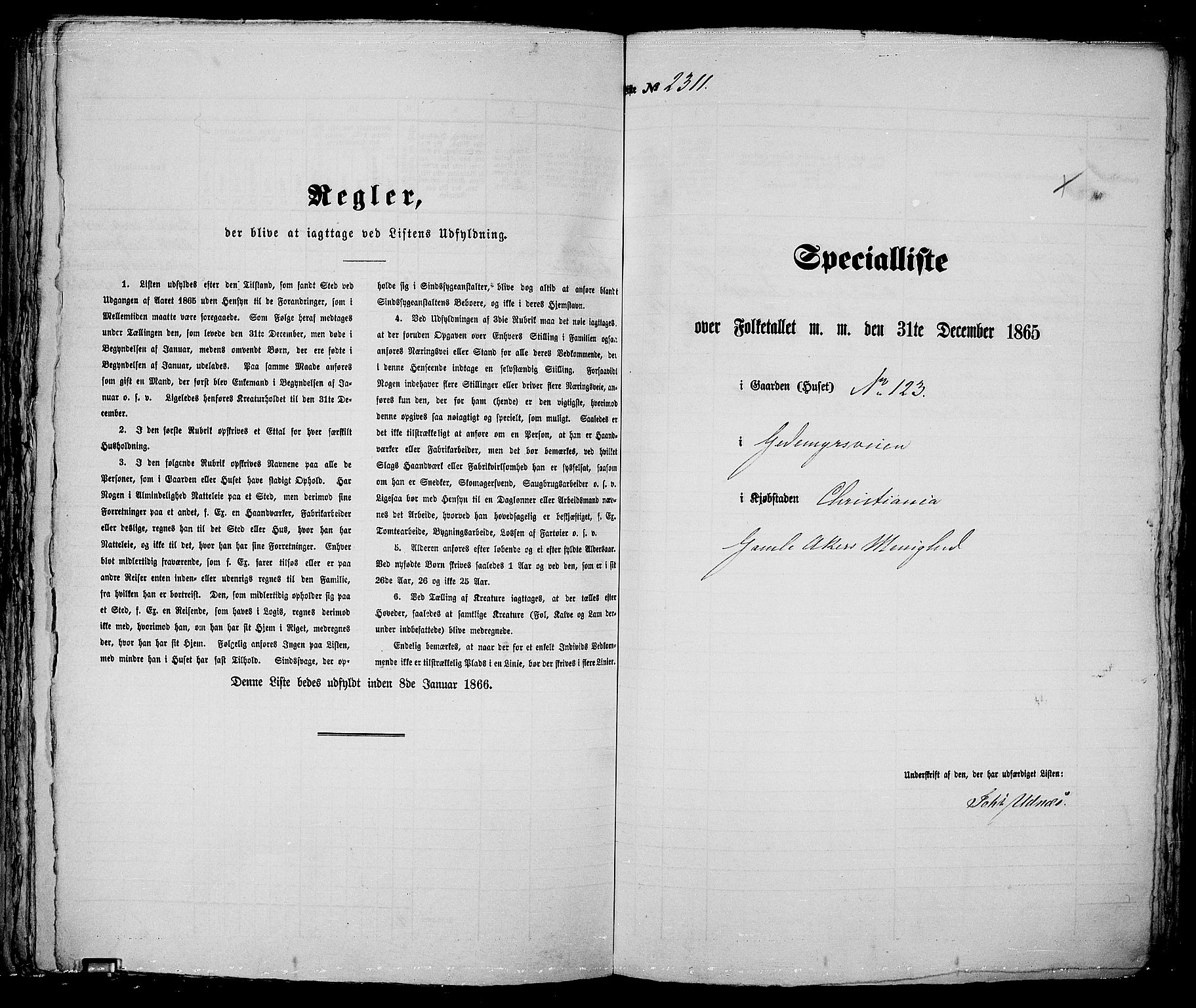RA, Folketelling 1865 for 0301 Kristiania kjøpstad, 1865, s. 5150