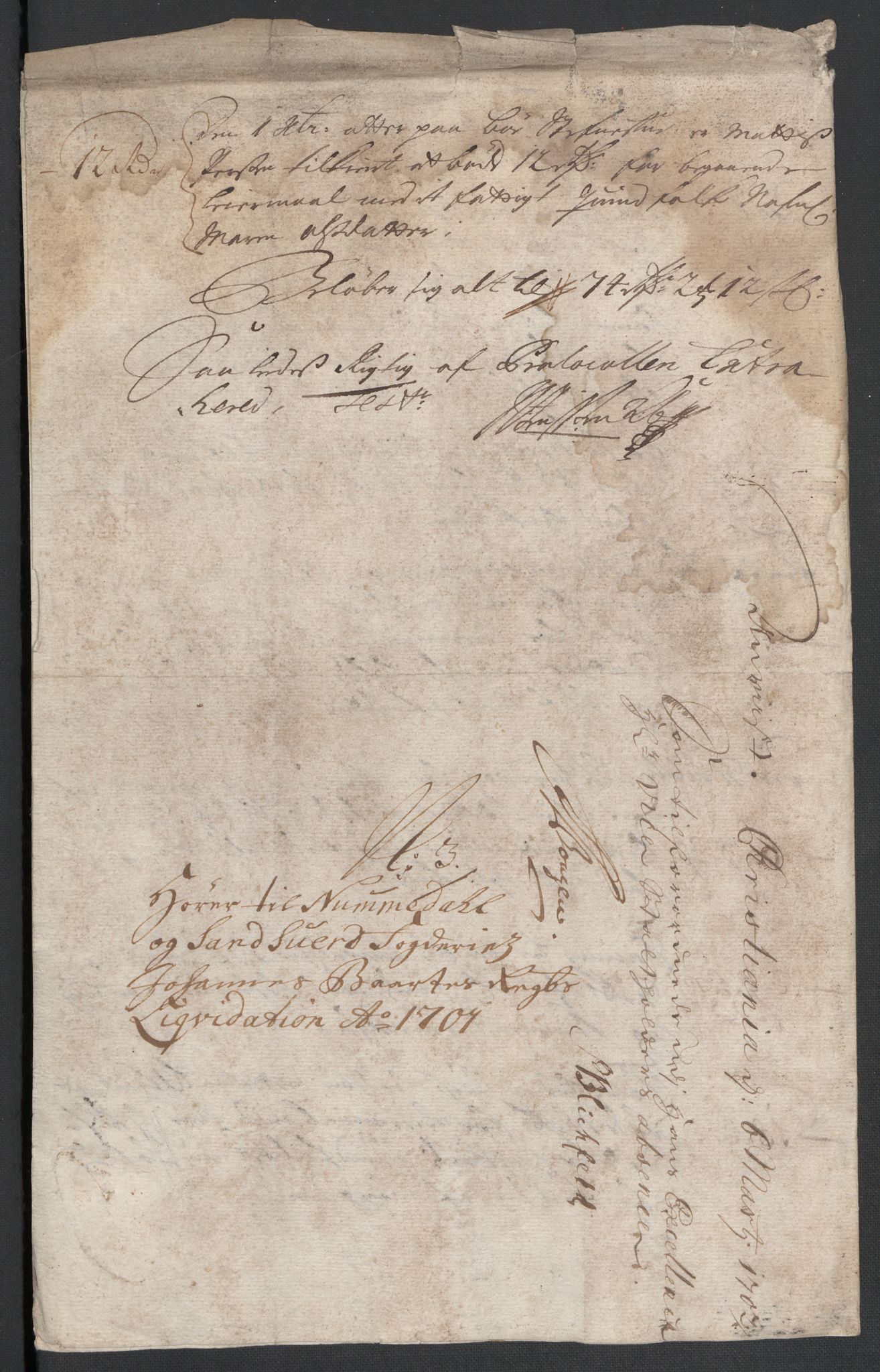 Rentekammeret inntil 1814, Reviderte regnskaper, Fogderegnskap, RA/EA-4092/R24/L1579: Fogderegnskap Numedal og Sandsvær, 1701, s. 123