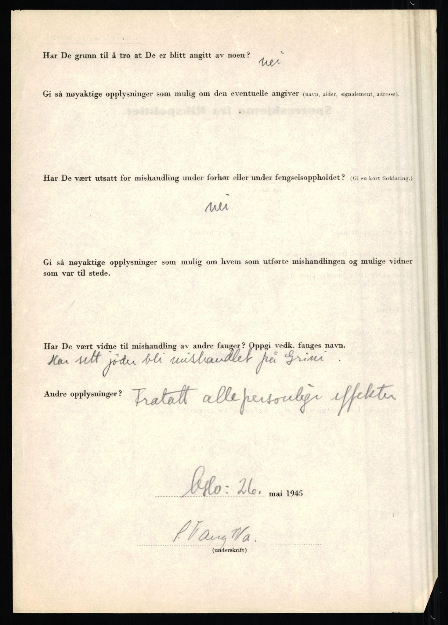 Rikspolitisjefen, AV/RA-S-1560/L/L0017: Tidemann, Hermann G. - Veum, Tjostolv, 1940-1945, s. 789