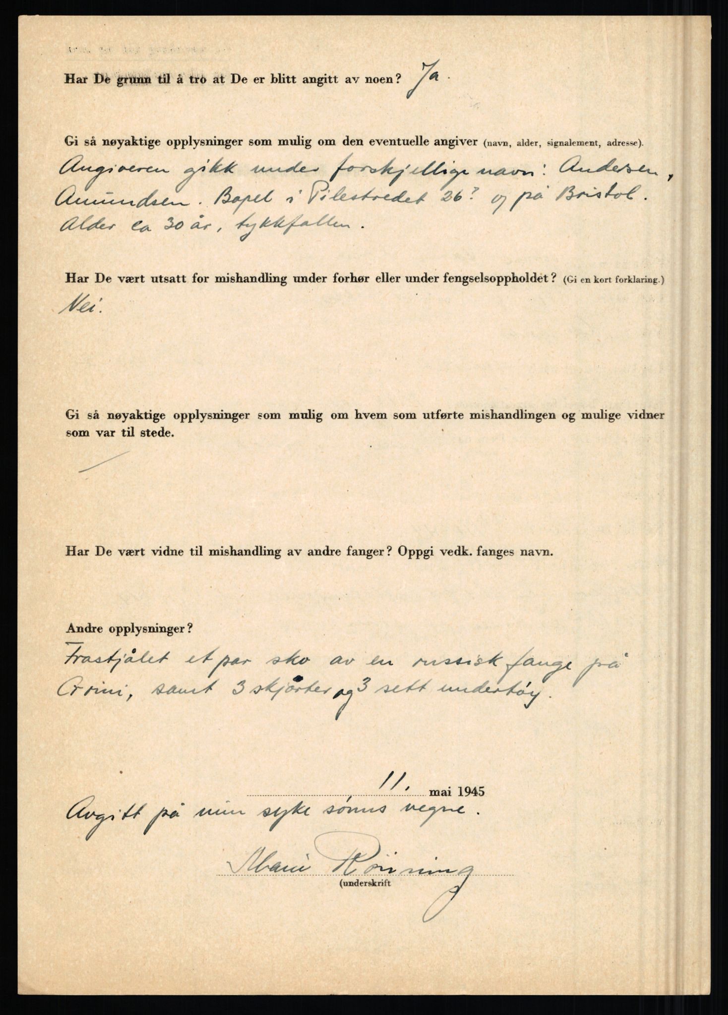 Rikspolitisjefen, AV/RA-S-1560/L/L0014: Pettersen, Aksel - Savosnick, Ernst, 1940-1945, s. 975