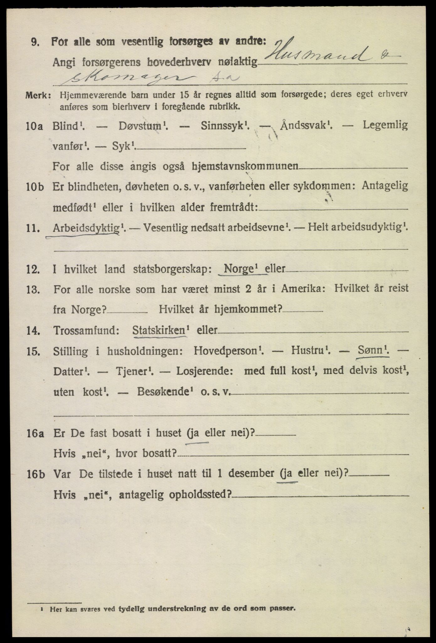 SAH, Folketelling 1920 for 0519 Sør-Fron herred, 1920, s. 2722