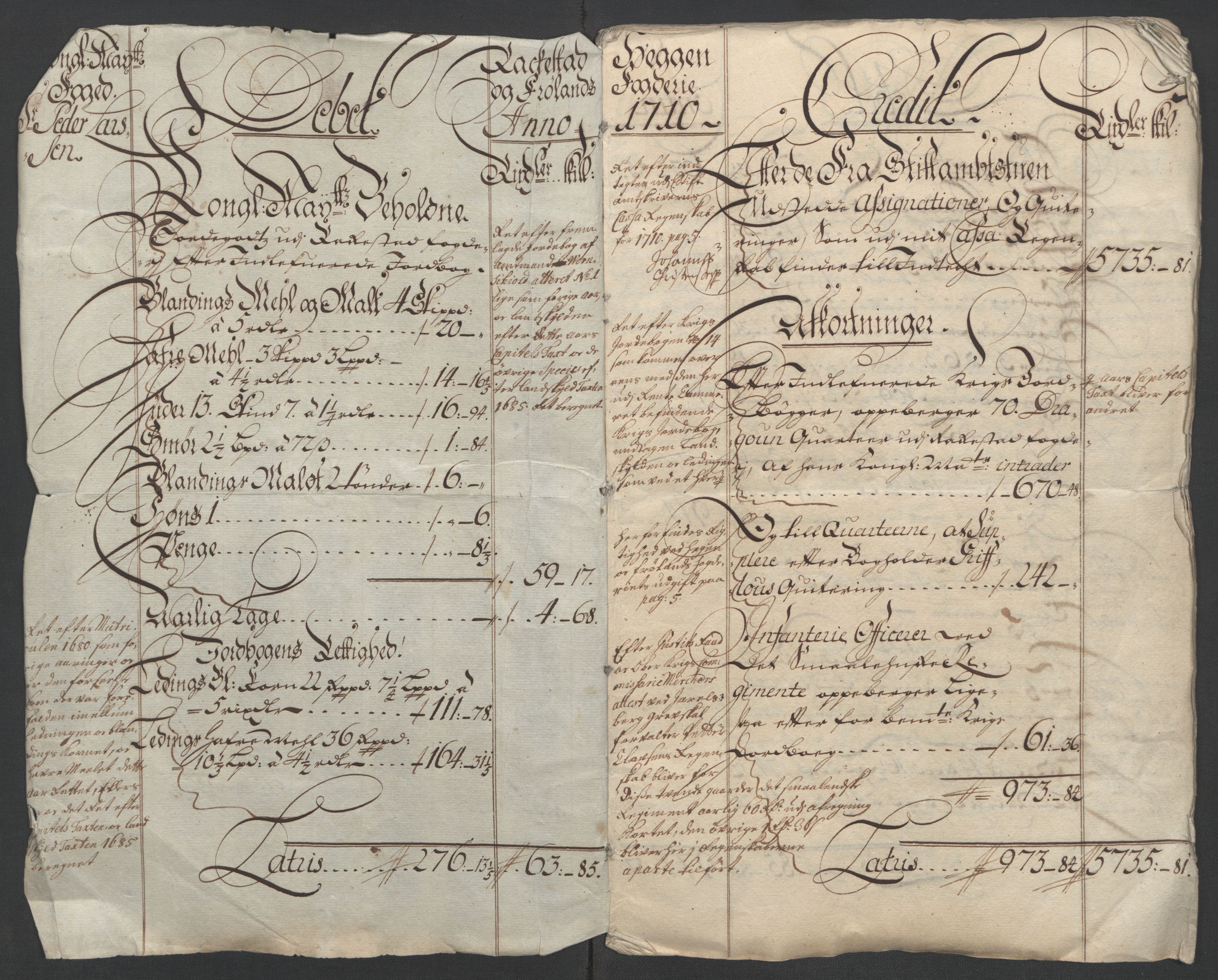 Rentekammeret inntil 1814, Reviderte regnskaper, Fogderegnskap, RA/EA-4092/R07/L0302: Fogderegnskap Rakkestad, Heggen og Frøland, 1710, s. 4