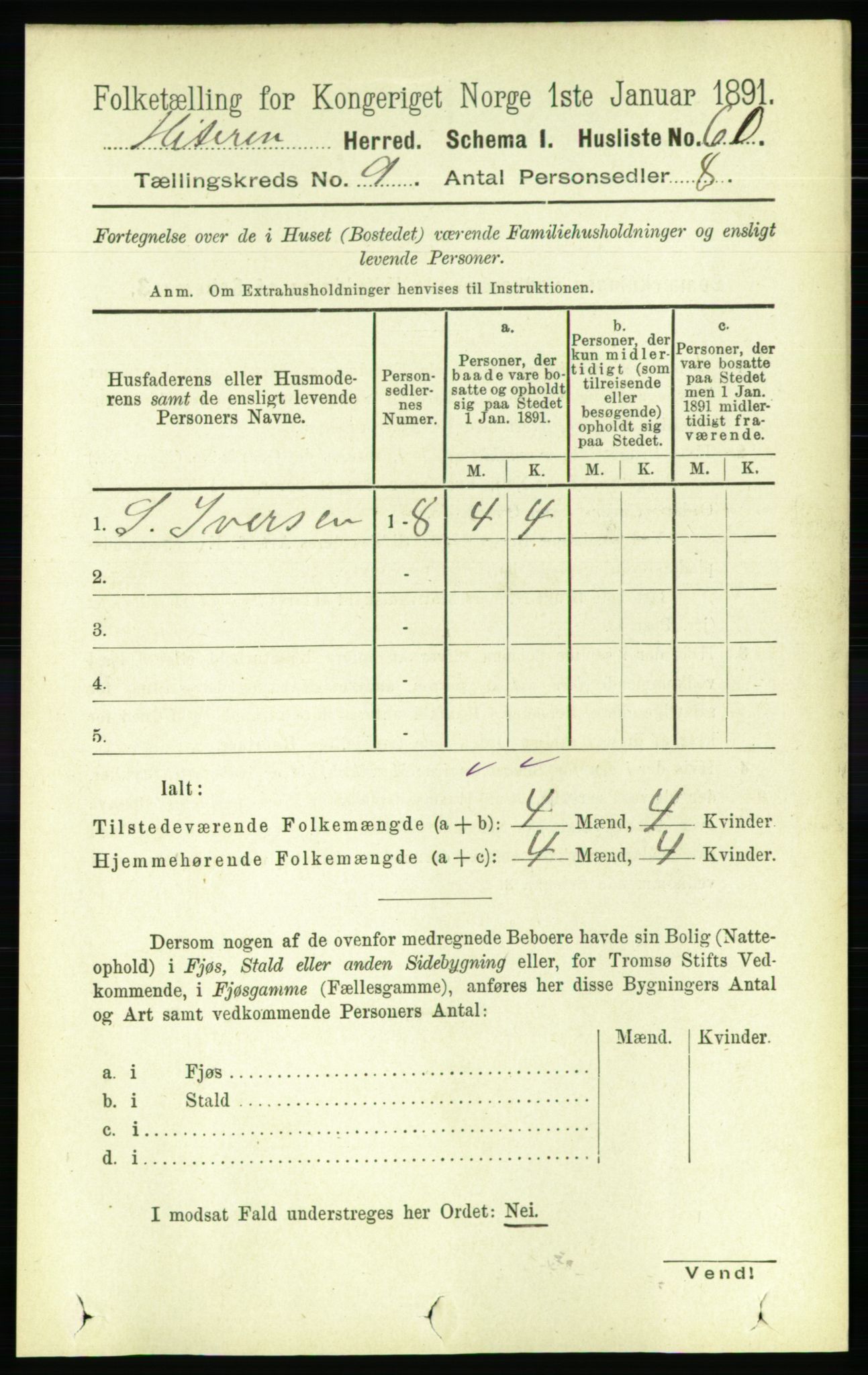 RA, Folketelling 1891 for 1617 Hitra herred, 1891, s. 1737