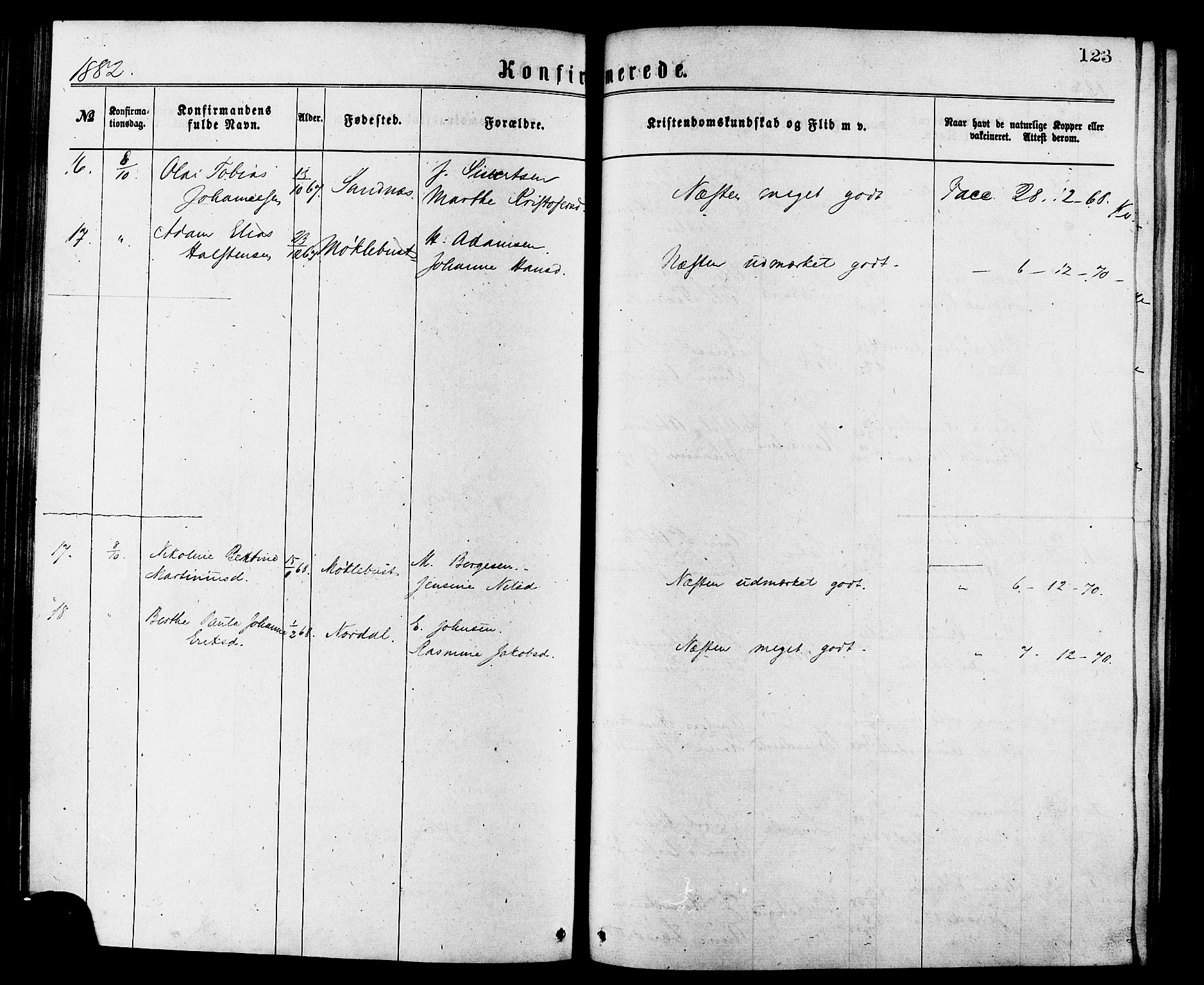 Ministerialprotokoller, klokkerbøker og fødselsregistre - Møre og Romsdal, SAT/A-1454/502/L0024: Ministerialbok nr. 502A02, 1873-1884, s. 123