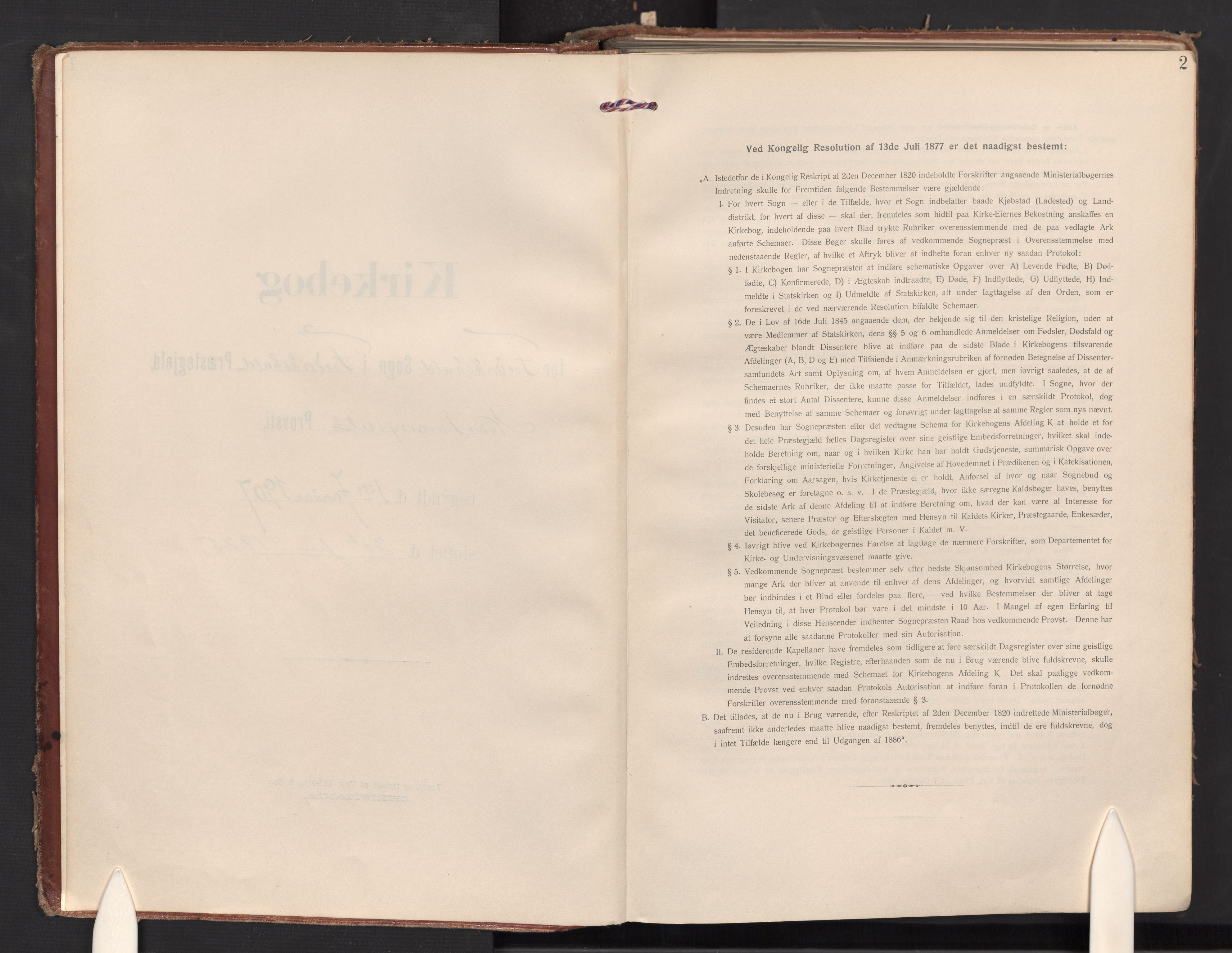 Halden prestekontor Kirkebøker, AV/SAO-A-10909/F/Fa/L0016: Ministerialbok nr. I 16, 1907-1925, s. 2