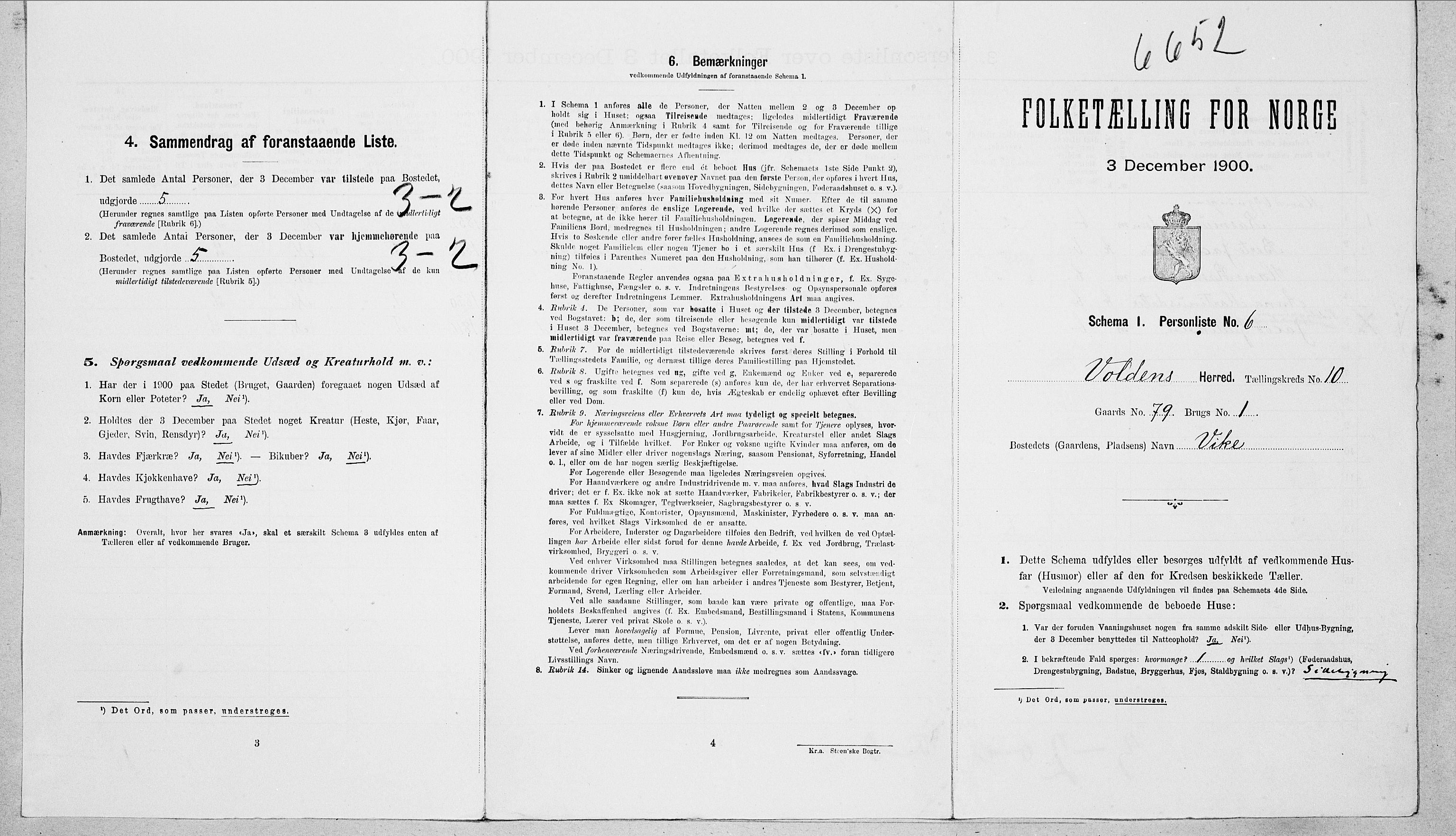 SAT, Folketelling 1900 for 1519 Volda herred, 1900, s. 889