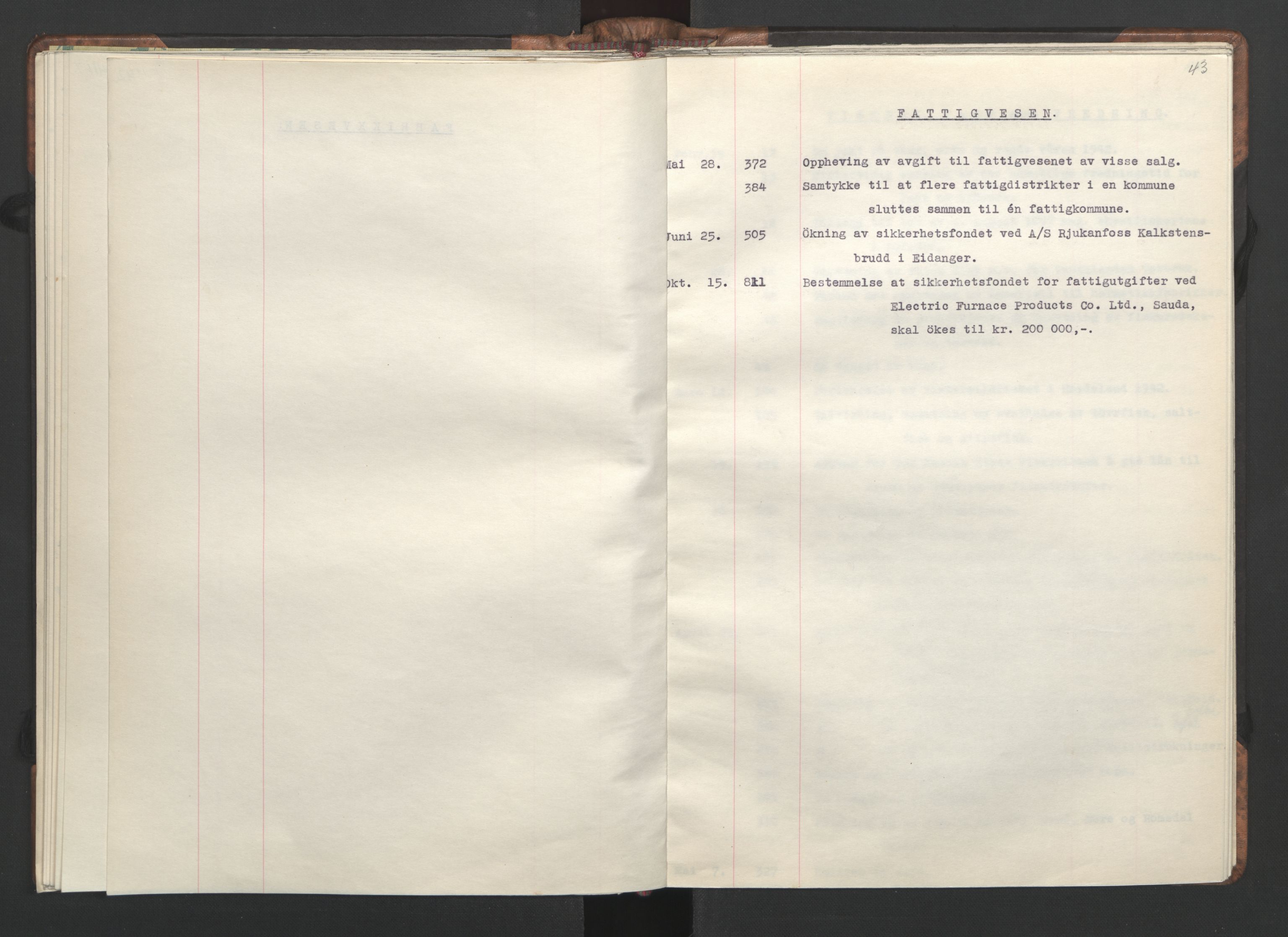 NS-administrasjonen 1940-1945 (Statsrådsekretariatet, de kommisariske statsråder mm), RA/S-4279/D/Da/L0002: Register (RA j.nr. 985/1943, tilgangsnr. 17/1943), 1942, s. 46