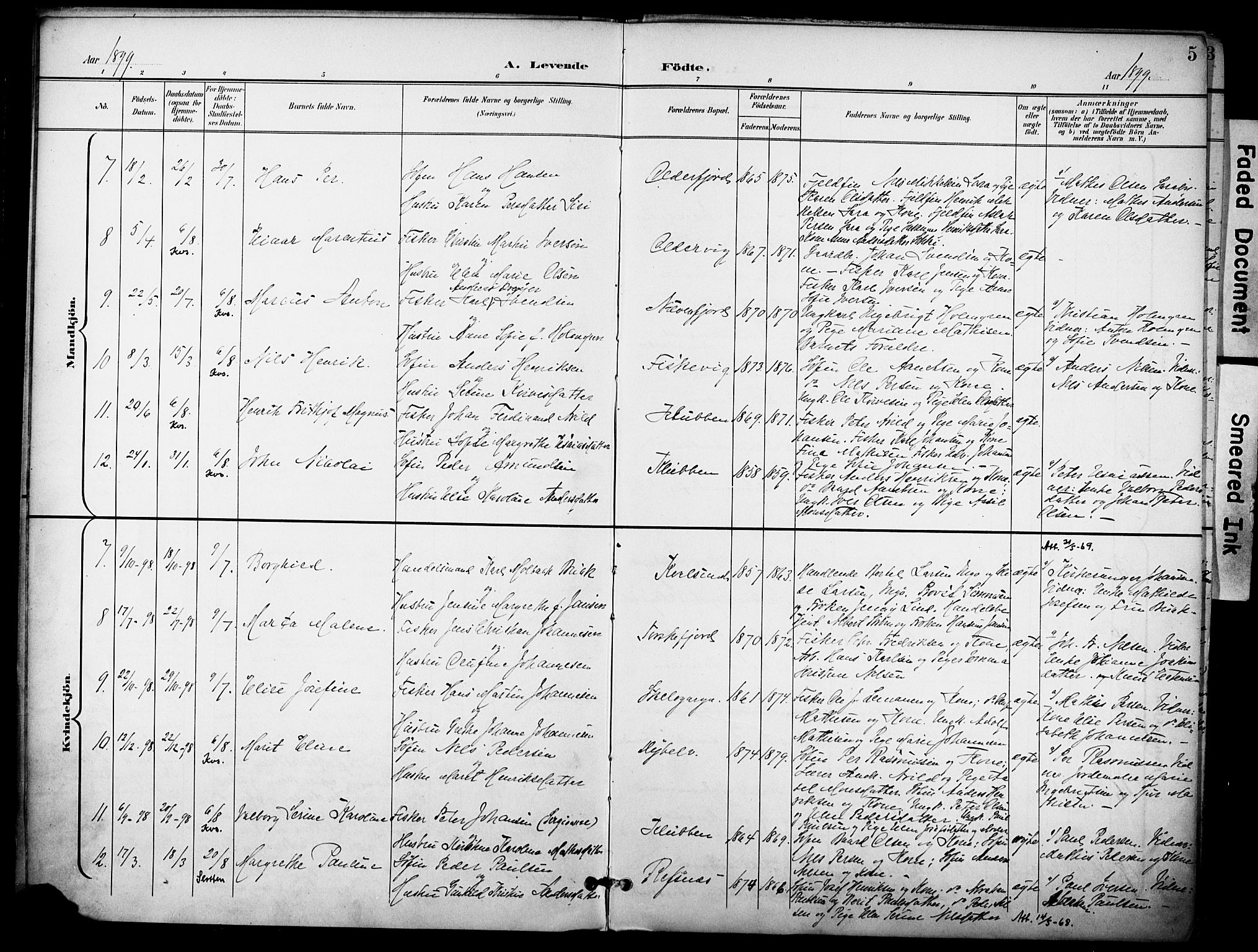 Hammerfest sokneprestkontor, SATØ/S-1347/H/Ha/L0012.kirke: Ministerialbok nr. 12, 1898-1908, s. 5