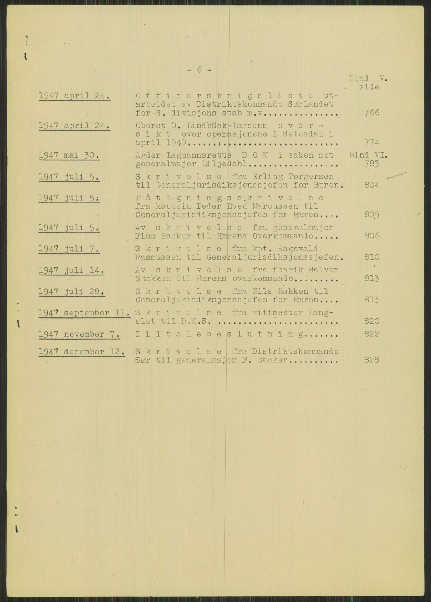 Forsvaret, Forsvarets krigshistoriske avdeling, RA/RAFA-2017/Y/Yb/L0095: II-C-11-335  -  3. Divisjon.  Sak mot general Finn Backer m.fl., 1940-1948, s. 11