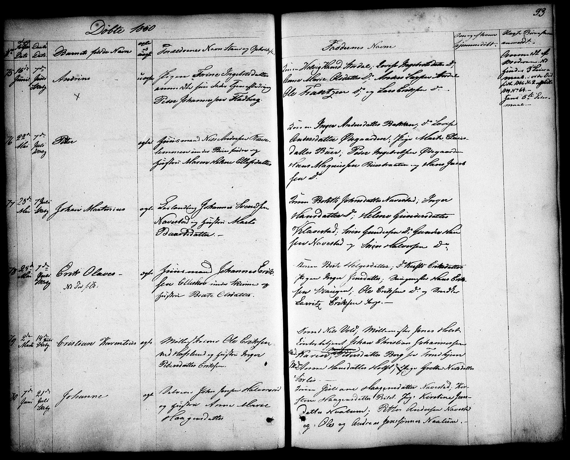 Skjeberg prestekontor Kirkebøker, SAO/A-10923/F/Fa/L0006: Ministerialbok nr. I 6, 1846-1858, s. 93