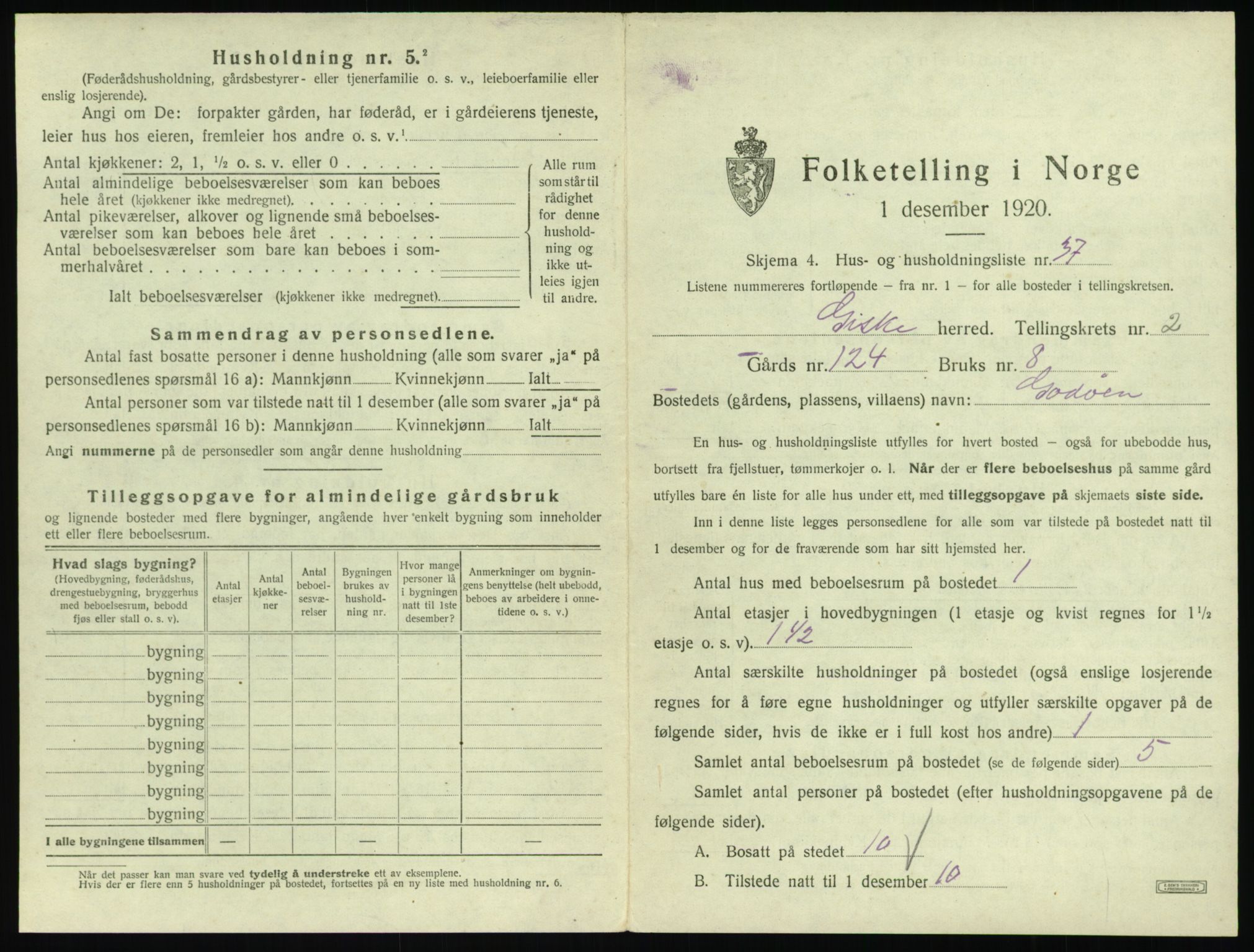 SAT, Folketelling 1920 for 1532 Giske herred, 1920, s. 144