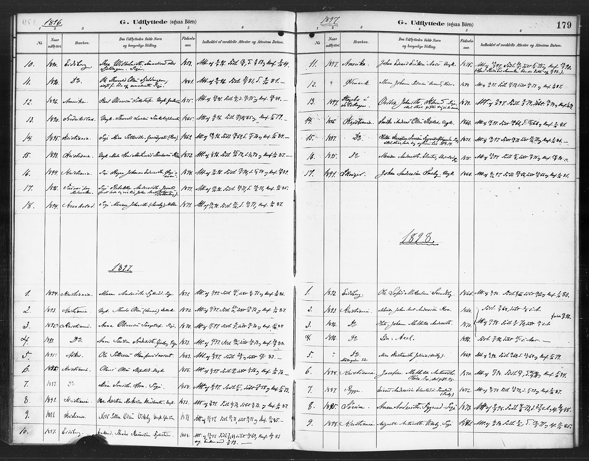 Rødenes prestekontor Kirkebøker, AV/SAO-A-2005/F/Fa/L0010: Ministerialbok nr. I 10, 1890-1900, s. 179