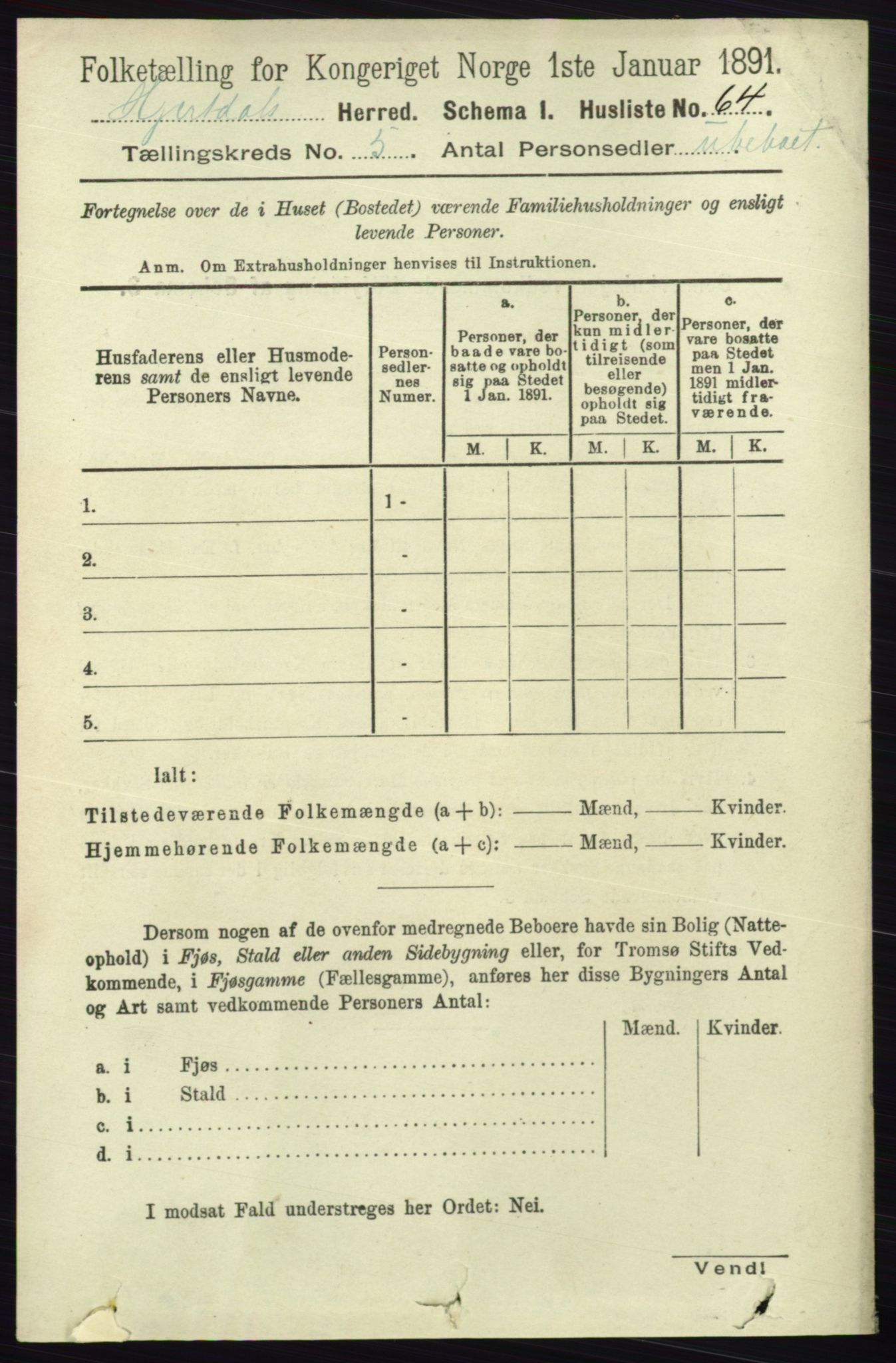 RA, Folketelling 1891 for 0827 Hjartdal herred, 1891, s. 1807