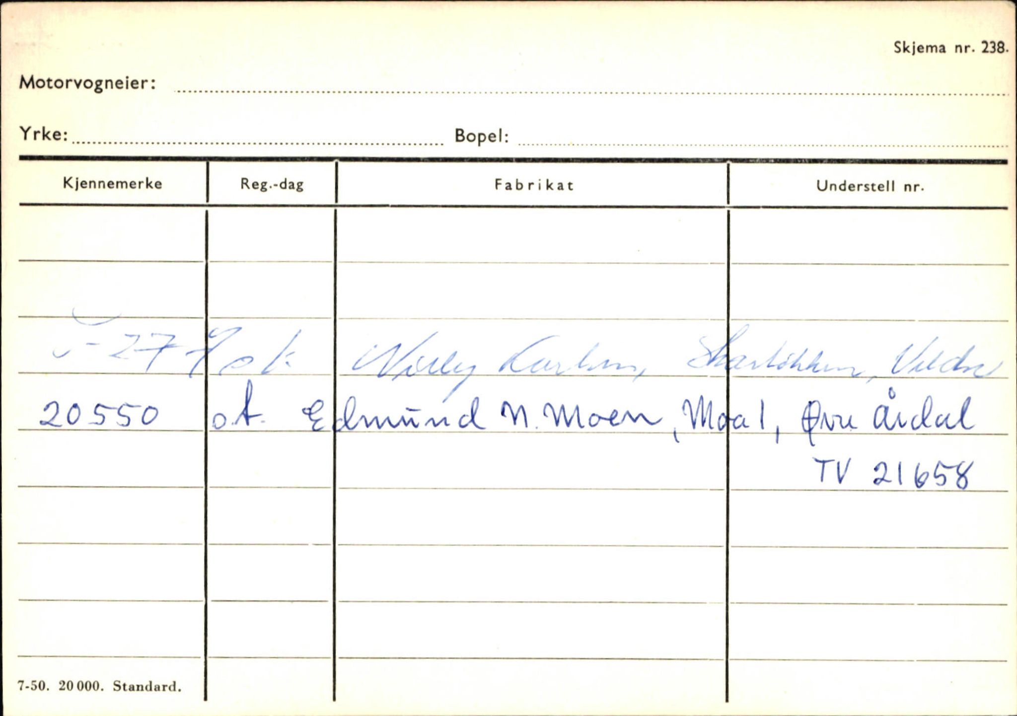 Statens vegvesen, Sogn og Fjordane vegkontor, SAB/A-5301/4/F/L0132: Eigarregister Askvoll A-Å. Balestrand A-Å, 1945-1975, s. 2020