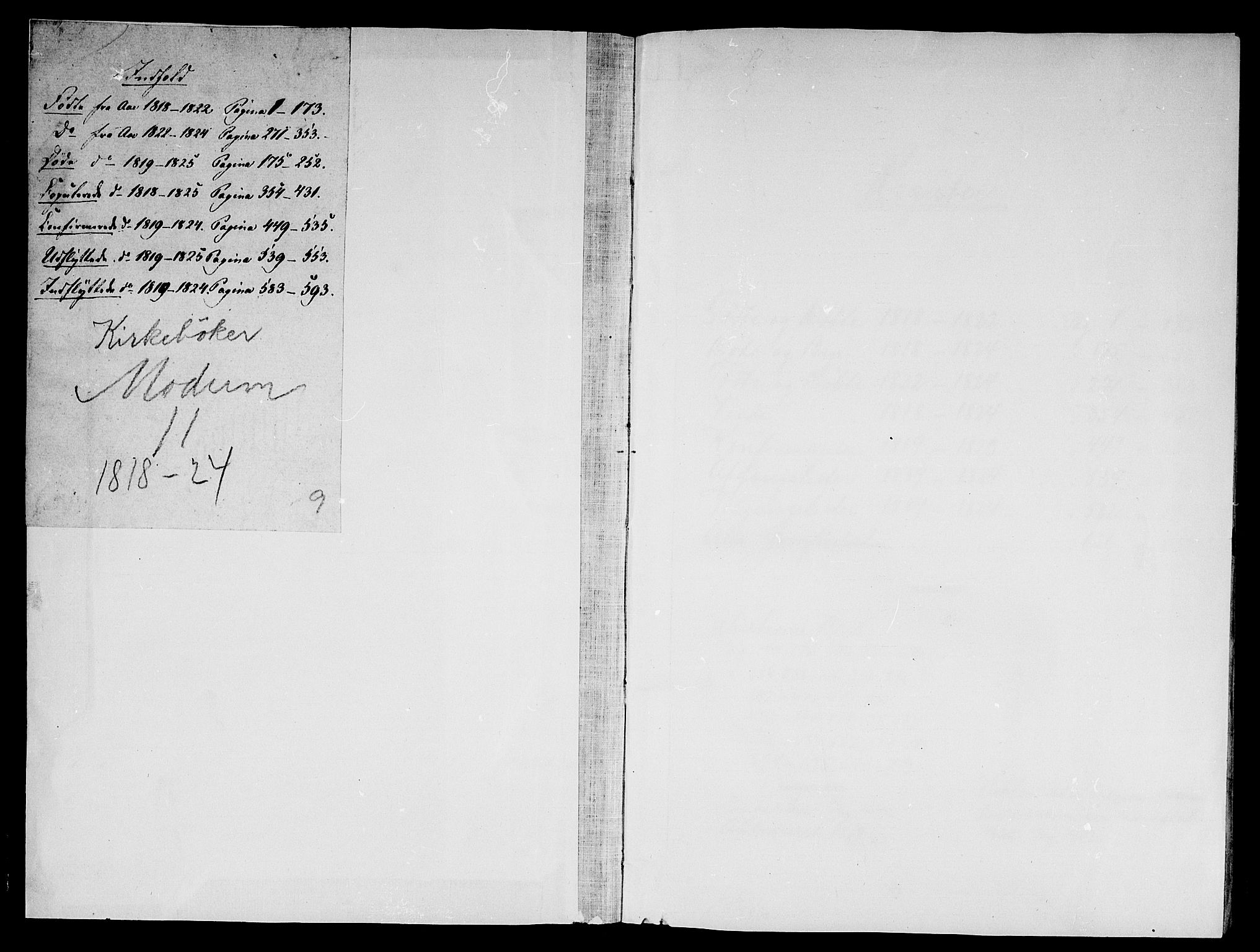 Modum kirkebøker, AV/SAKO-A-234/F/Fa/L0004: Ministerialbok nr. 4, 1818-1824
