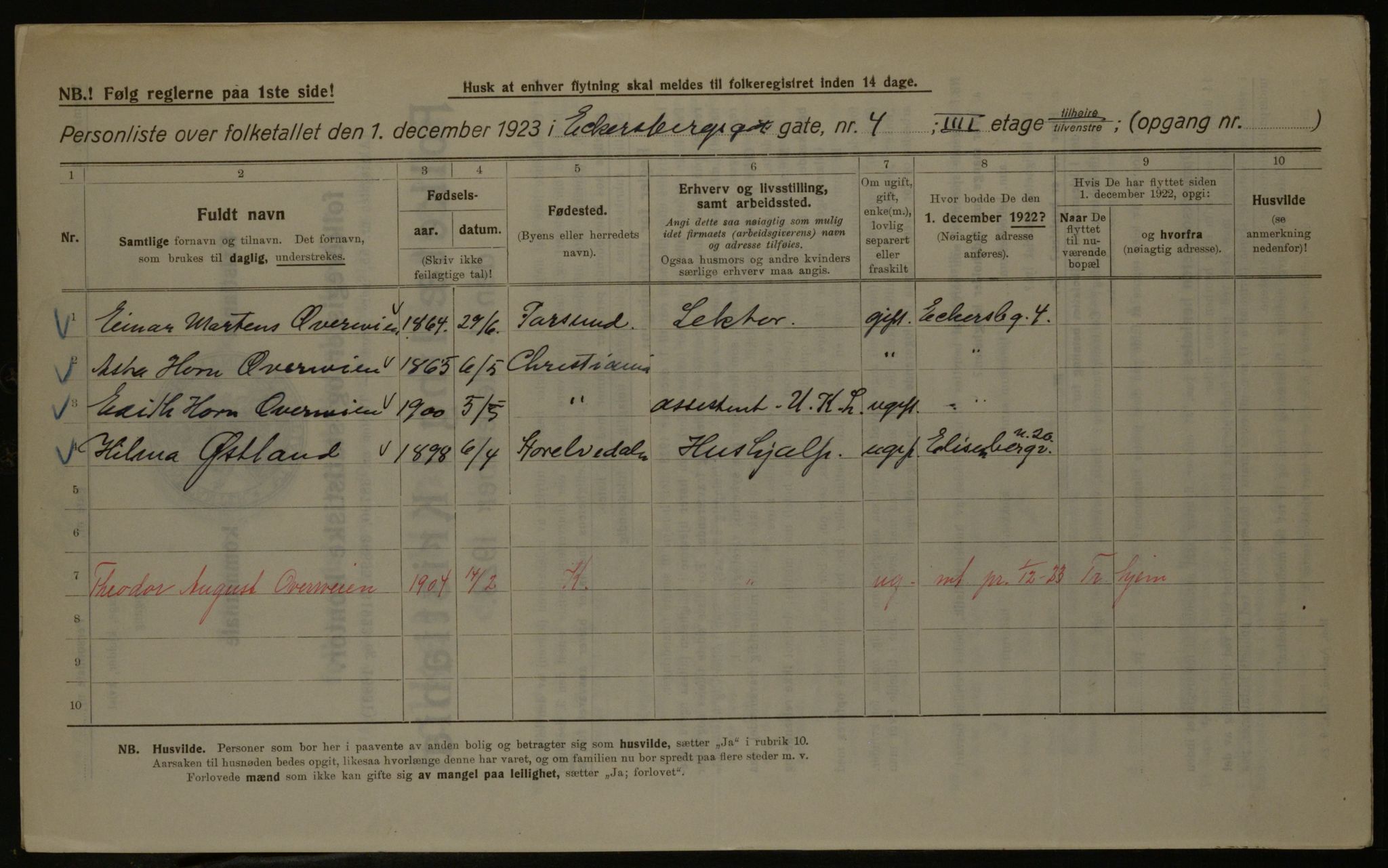 OBA, Kommunal folketelling 1.12.1923 for Kristiania, 1923, s. 20298