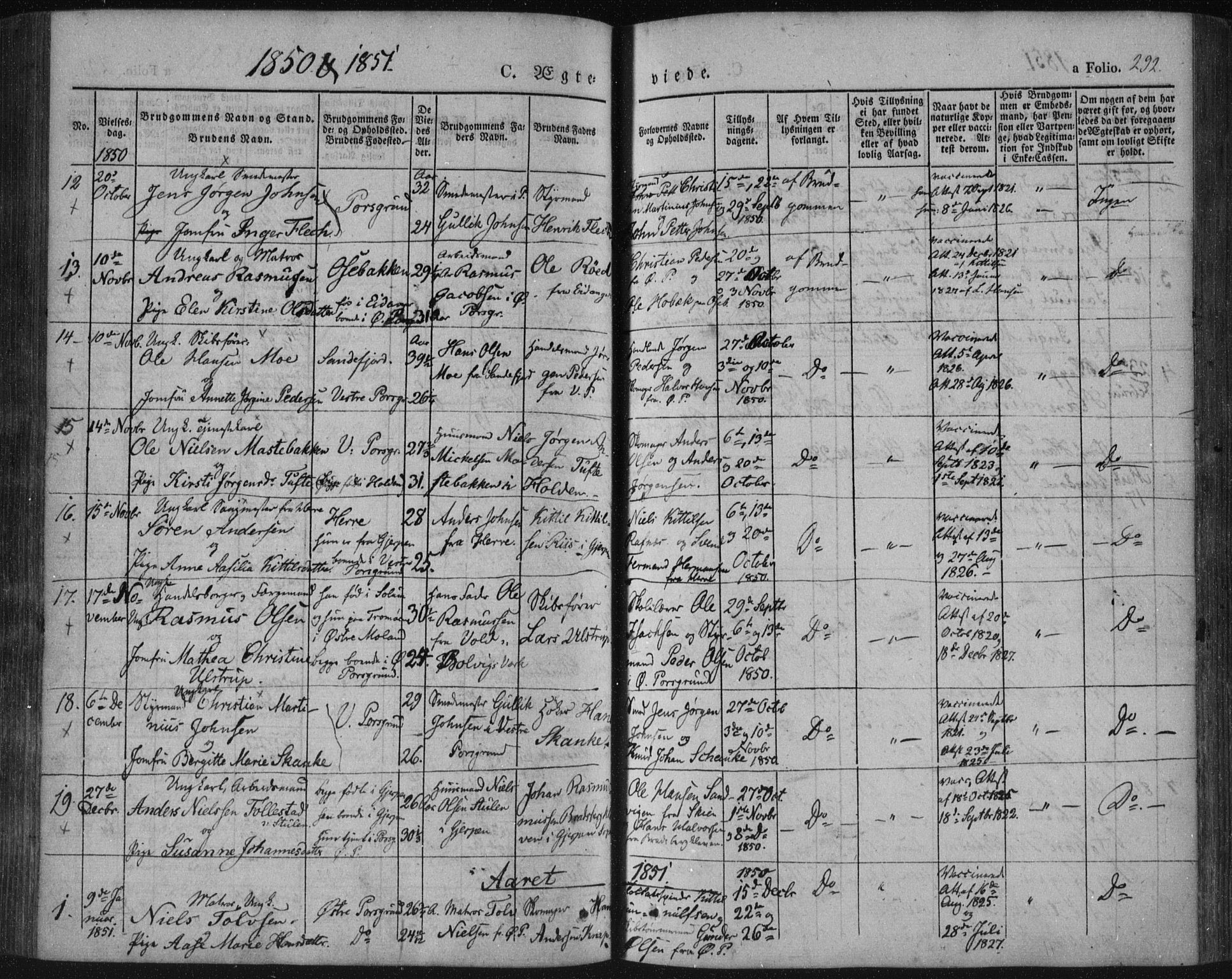 Porsgrunn kirkebøker , AV/SAKO-A-104/F/Fa/L0006: Ministerialbok nr. 6, 1841-1857, s. 292