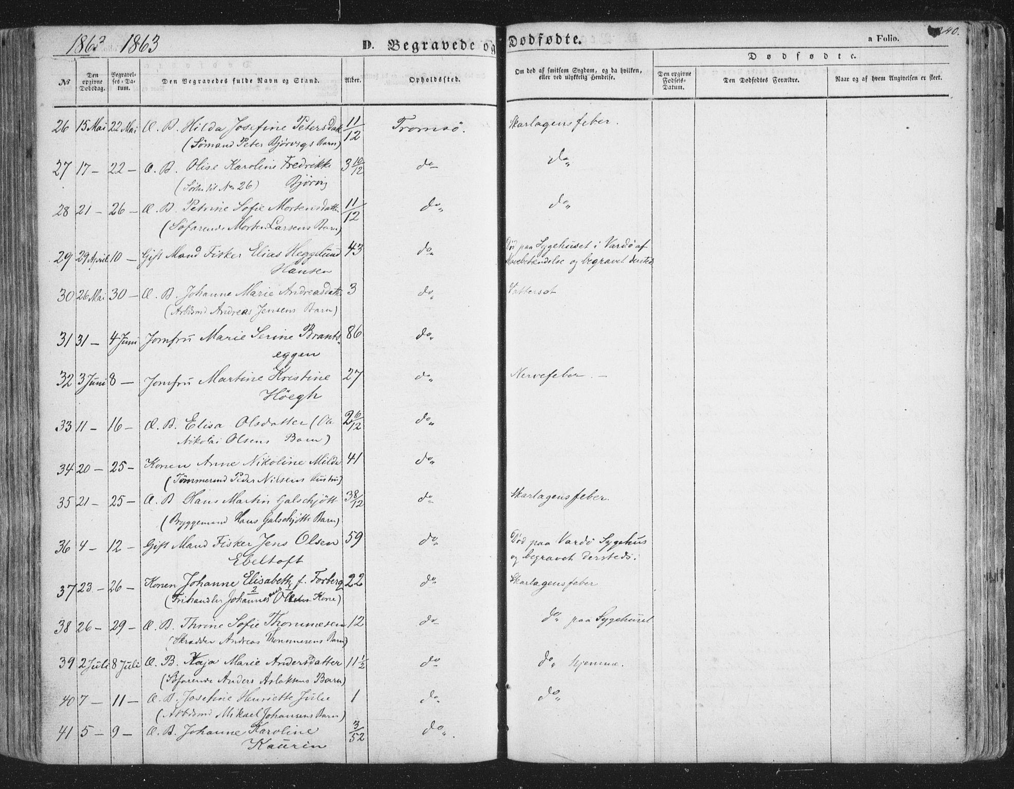 Tromsø sokneprestkontor/stiftsprosti/domprosti, AV/SATØ-S-1343/G/Ga/L0011kirke: Ministerialbok nr. 11, 1856-1865, s. 240