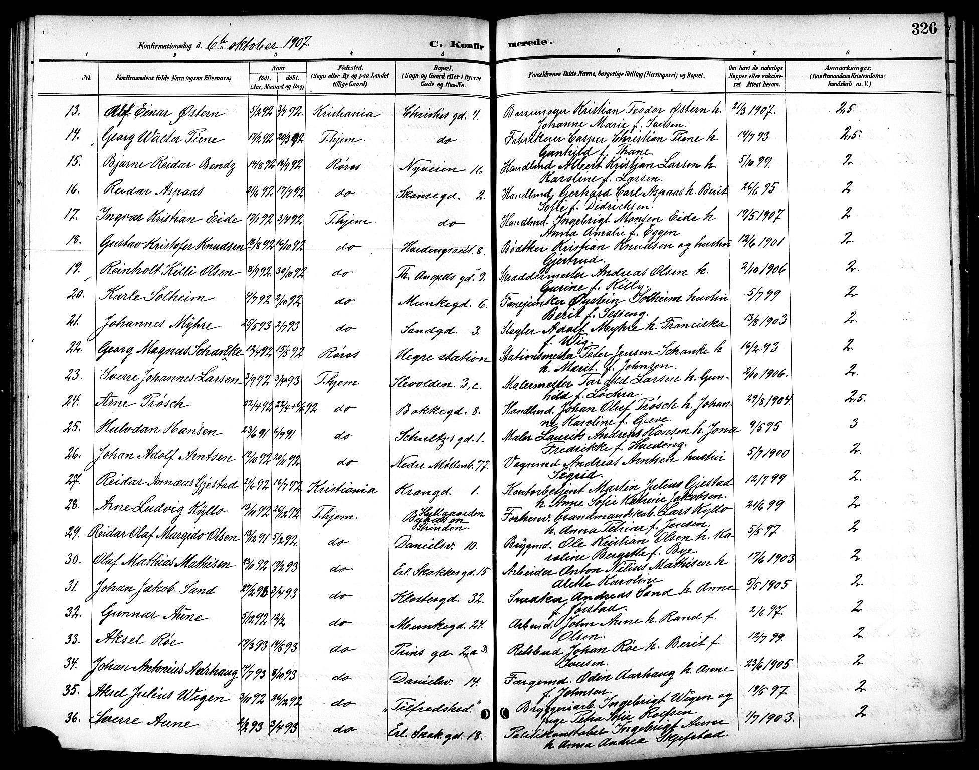 Ministerialprotokoller, klokkerbøker og fødselsregistre - Sør-Trøndelag, AV/SAT-A-1456/601/L0094: Klokkerbok nr. 601C12, 1898-1911, s. 326