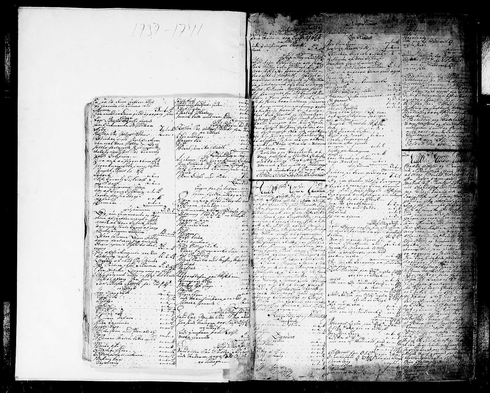 Nedenes sorenskriveri før 1824, SAK/1221-0007/H/Hc/L0019: Skifteprotokoll med register nr 14a, 1737-1741, s. 1b-2a