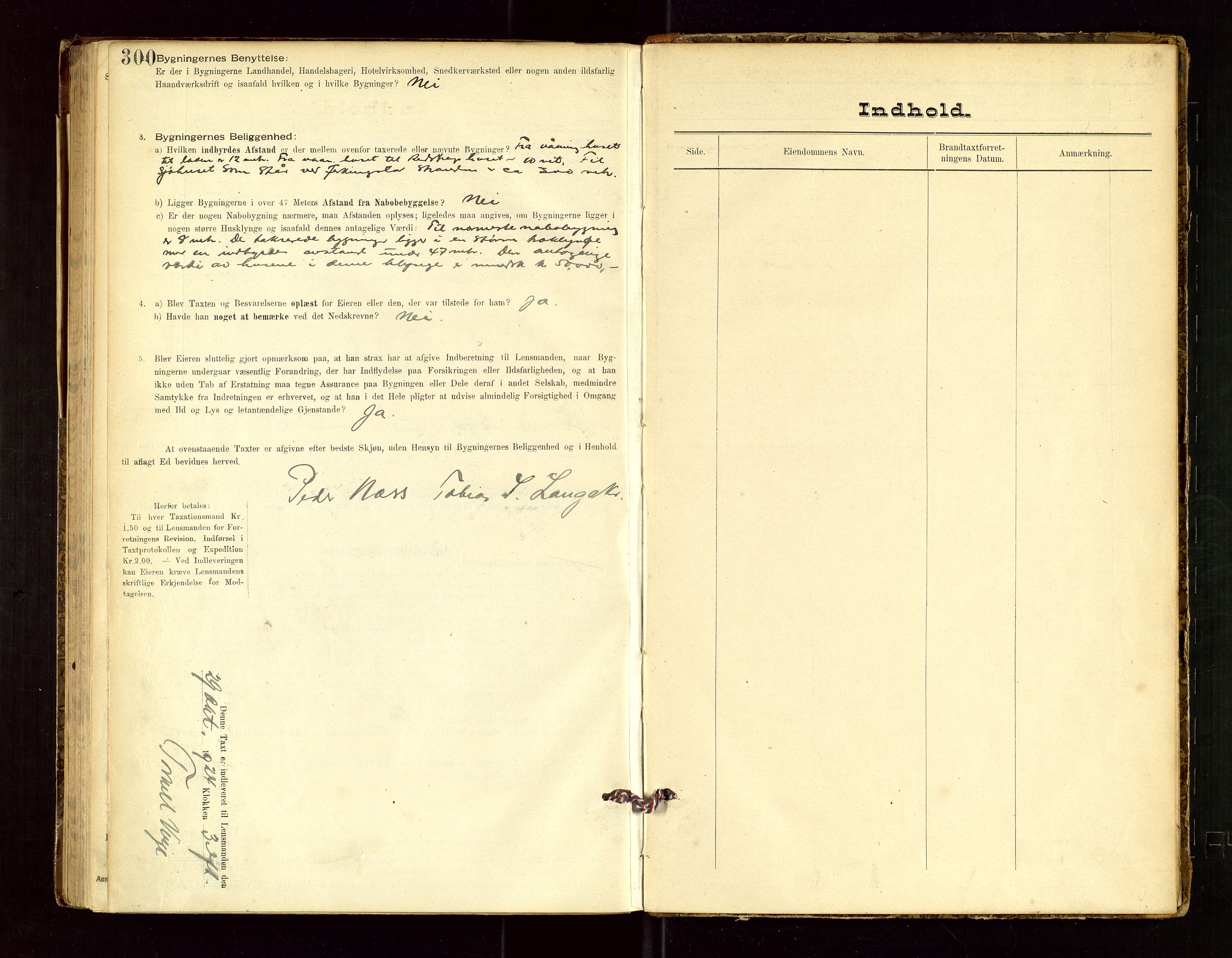 Skudenes lensmannskontor, SAST/A-100444/Gob/L0001: "Brandtaxationsprotokoll", 1895-1924, s. 300