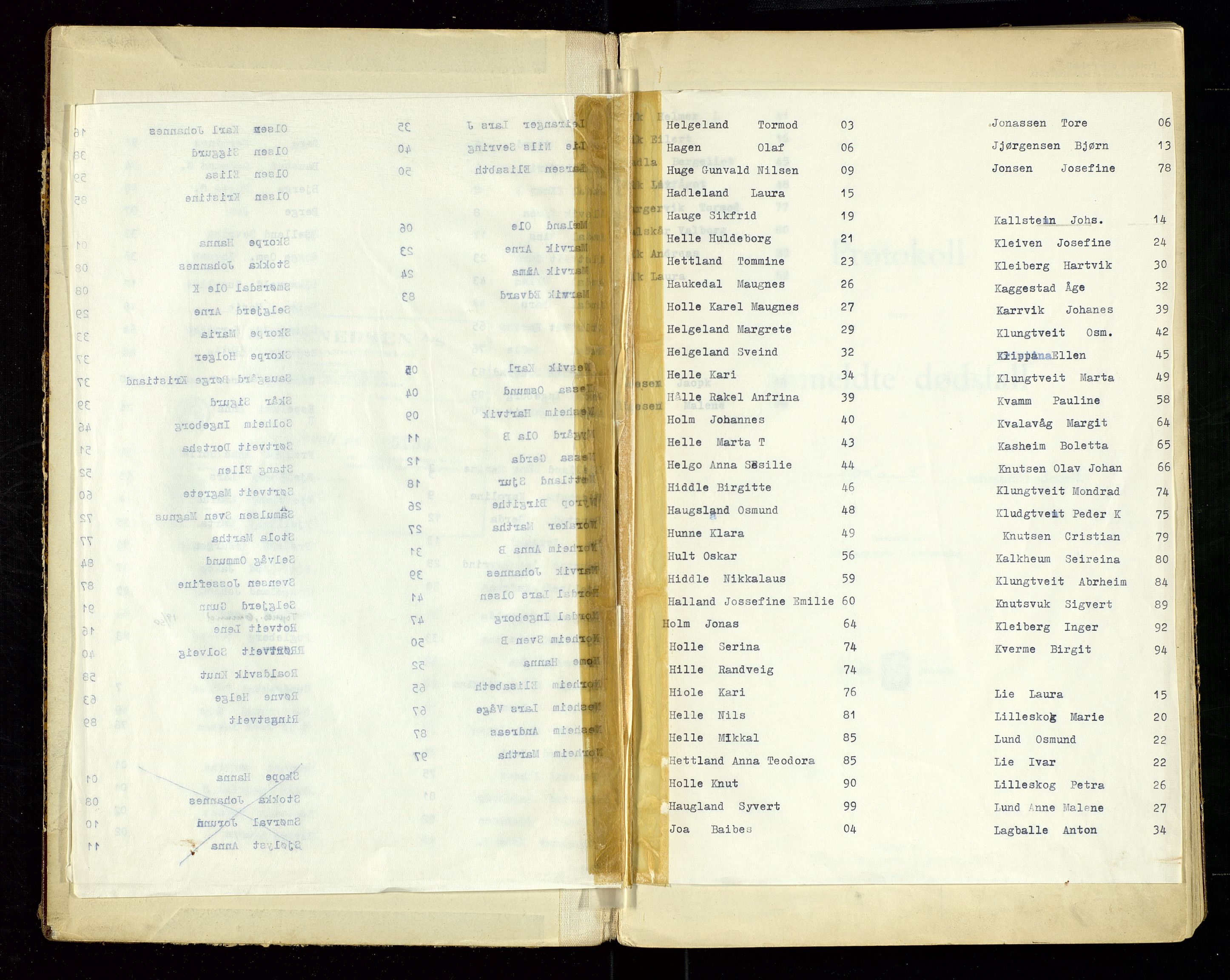 Nedstrand lensmannskontor, AV/SAST-A-100236/Gga/L0004: "Protokoll over anmeldte dødsfall i Nedstrand lensmannsdistrikt", 1940-1953