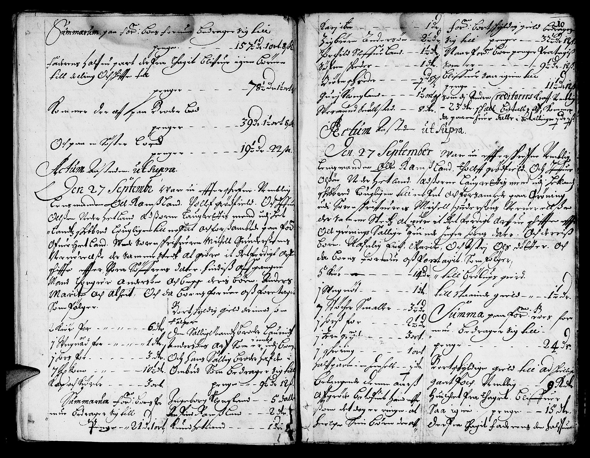 Jæren og Dalane sorenskriveri, AV/SAST-A-100306/5/50BA/L0001: SKIFTEPROTOKOLL <KORTREG>, 1666-1672, s. 9b-10a