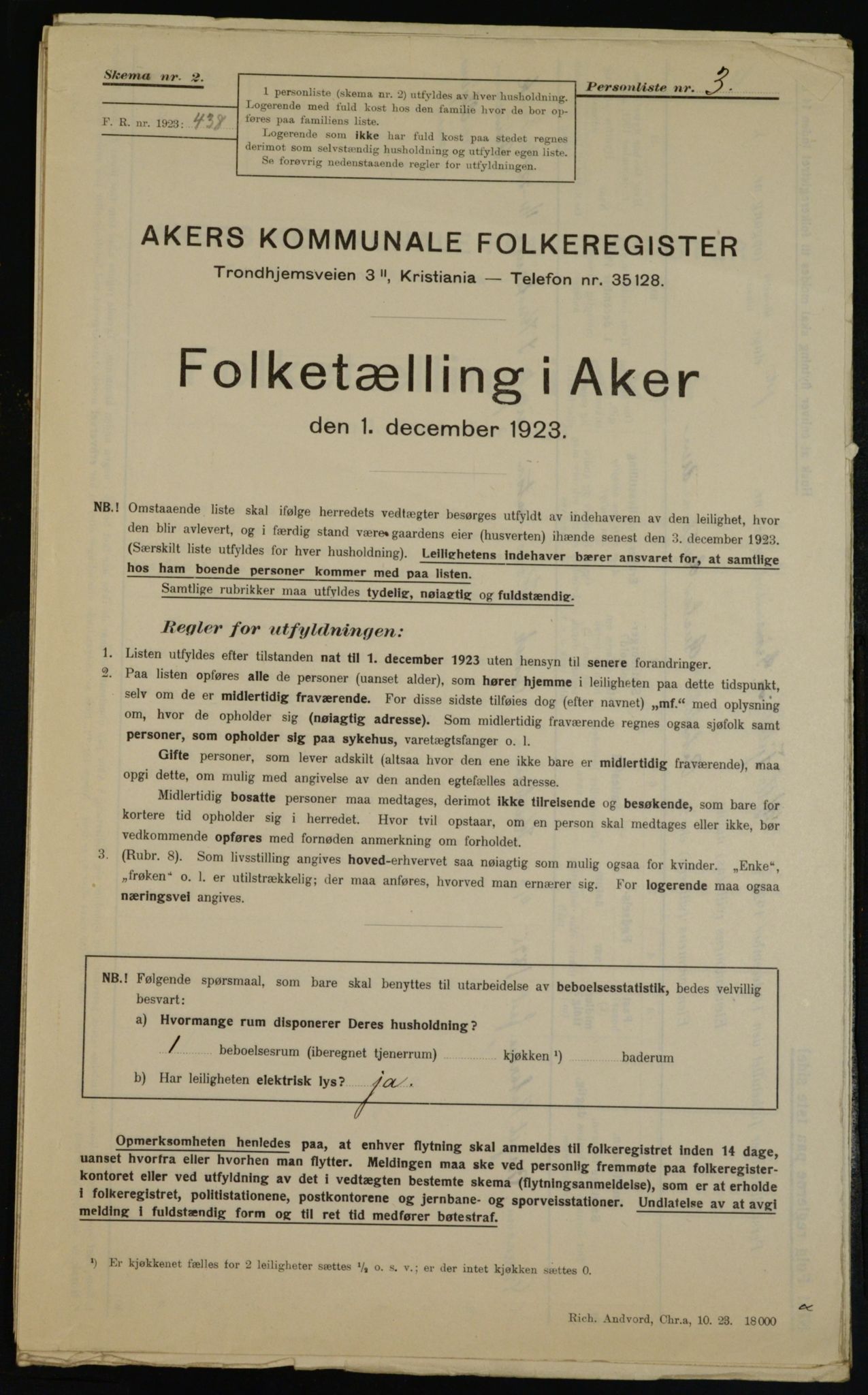 , Kommunal folketelling 1.12.1923 for Aker, 1923, s. 39249