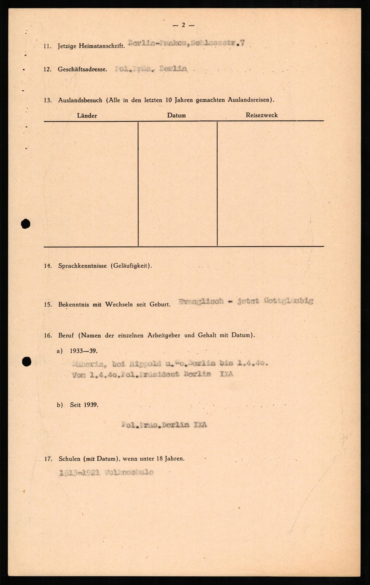 Forsvaret, Forsvarets overkommando II, AV/RA-RAFA-3915/D/Db/L0008: CI Questionaires. Tyske okkupasjonsstyrker i Norge. Tyskere., 1945-1946, s. 453