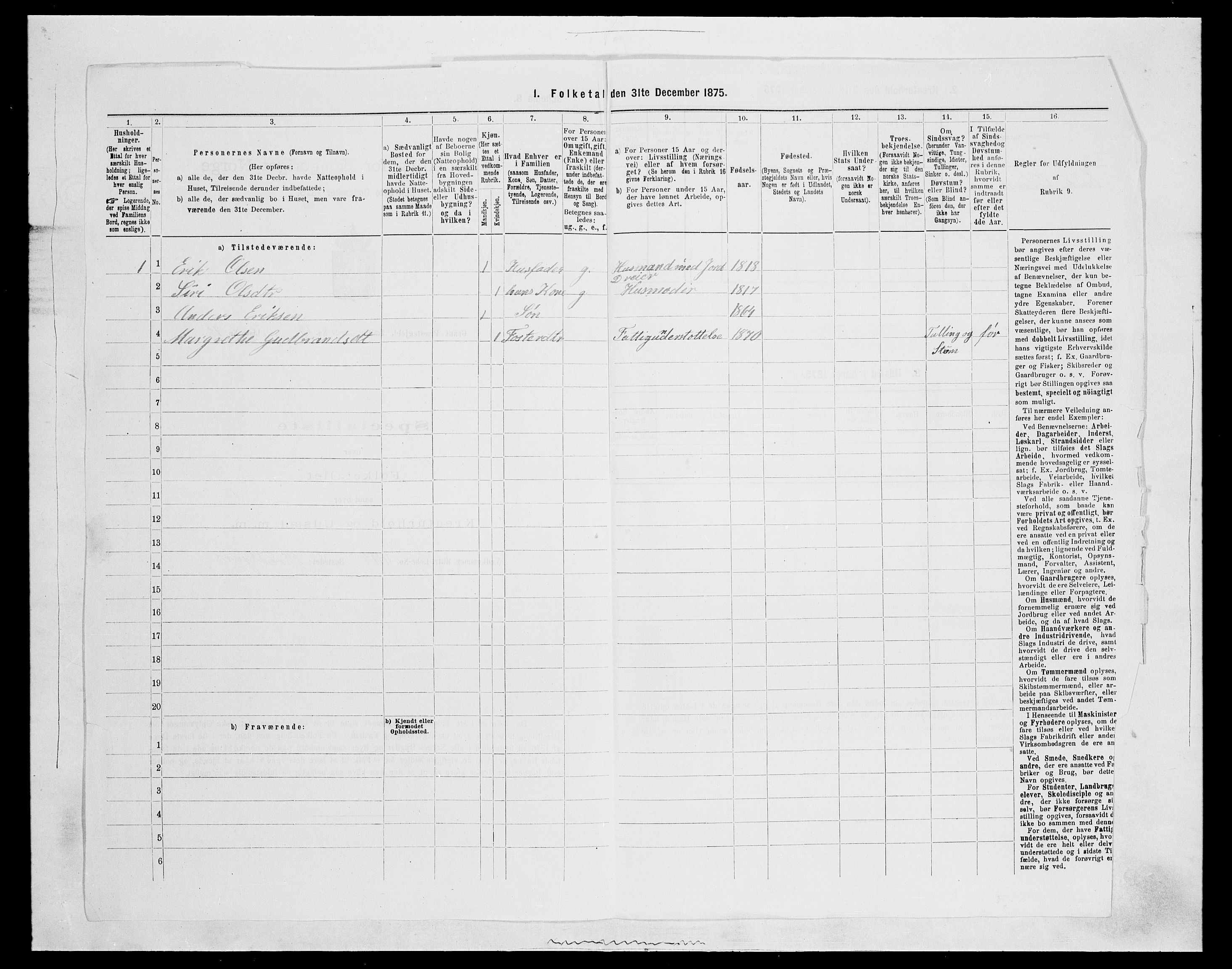 SAH, Folketelling 1875 for 0534P Gran prestegjeld, 1875, s. 2527