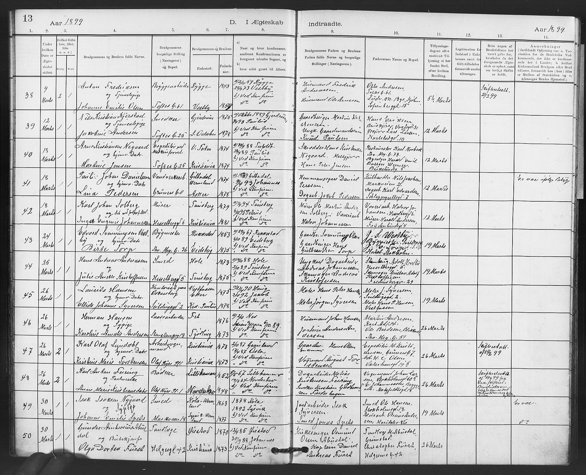 Paulus prestekontor Kirkebøker, AV/SAO-A-10871/F/Fa/L0010: Ministerialbok nr. 10, 1898-1906, s. 13