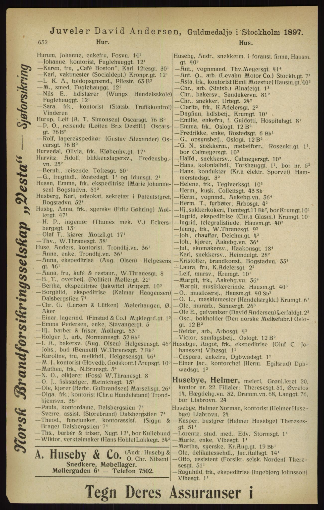 Kristiania/Oslo adressebok, PUBL/-, 1916, s. 632