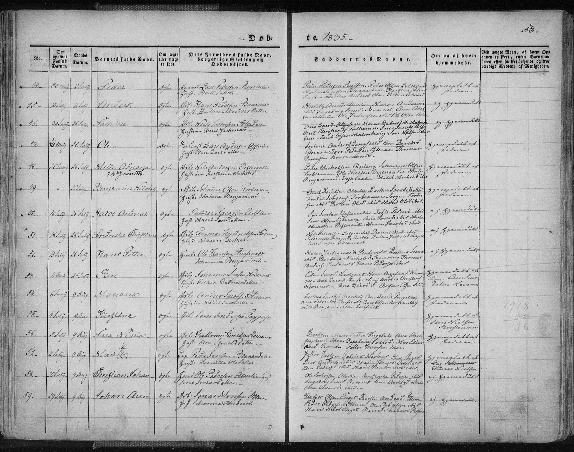 Ministerialprotokoller, klokkerbøker og fødselsregistre - Nordland, AV/SAT-A-1459/827/L0390: Ministerialbok nr. 827A02, 1826-1841, s. 53