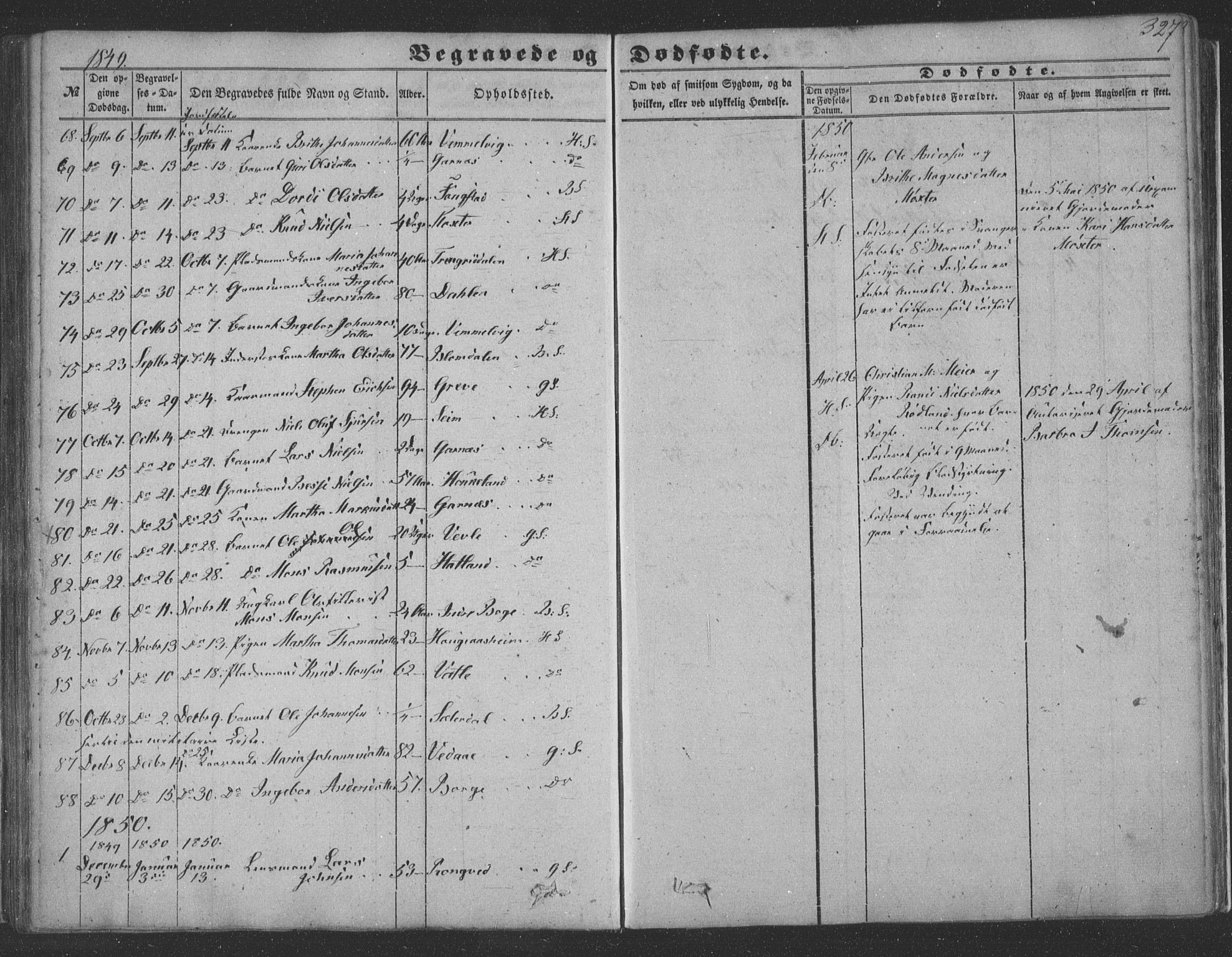 Haus sokneprestembete, SAB/A-75601/H/Haa: Ministerialbok nr. A 16 II, 1848-1857, s. 327
