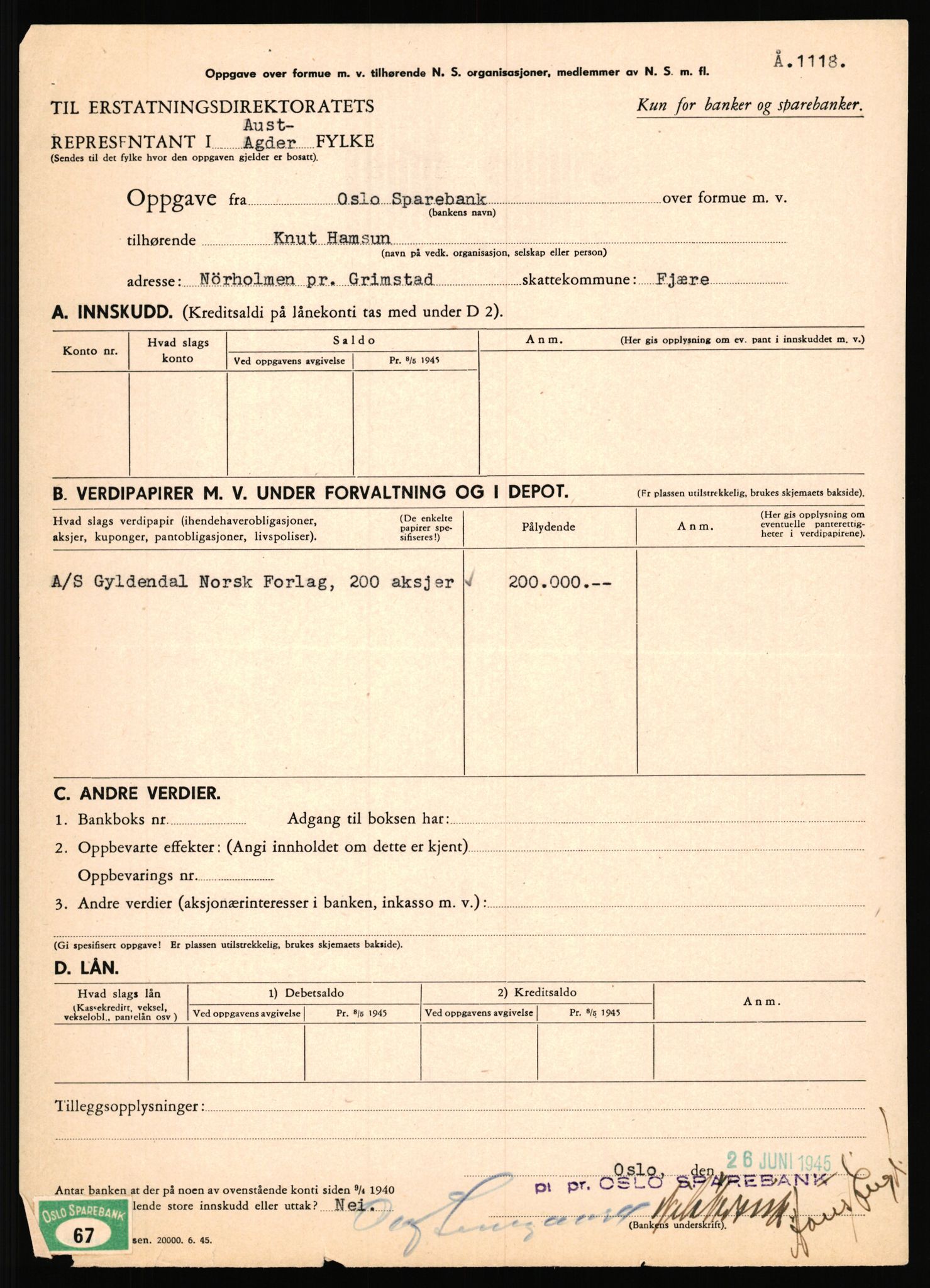 Landssvikarkivet, Arendal politikammer, AV/RA-S-3138-25/D/Dc, 1945-1951, s. 723