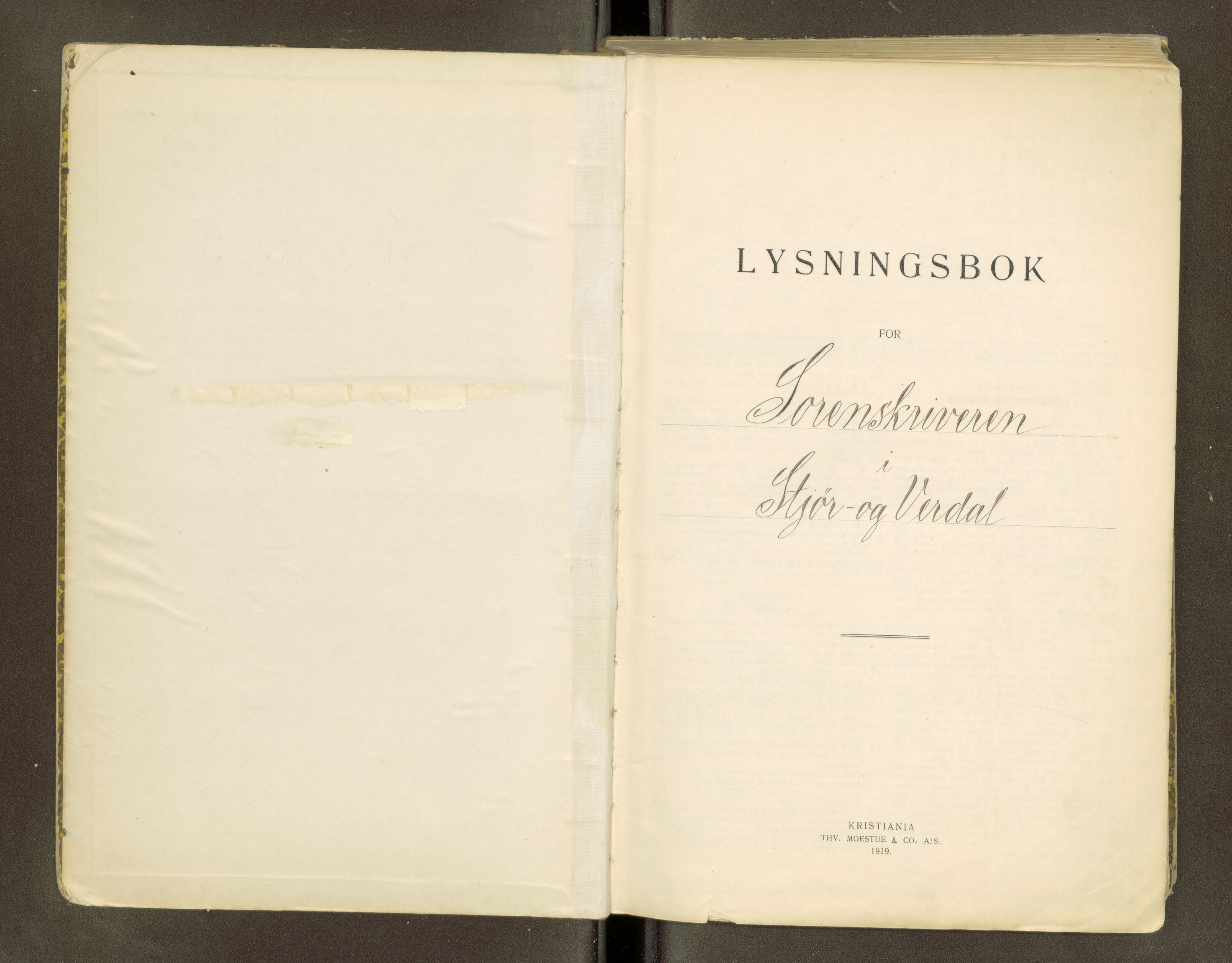 Stjør- og Verdal sorenskriveri, AV/SAT-A-4167/1/6/6D/L0001: Lysingsbok, 1919-1945