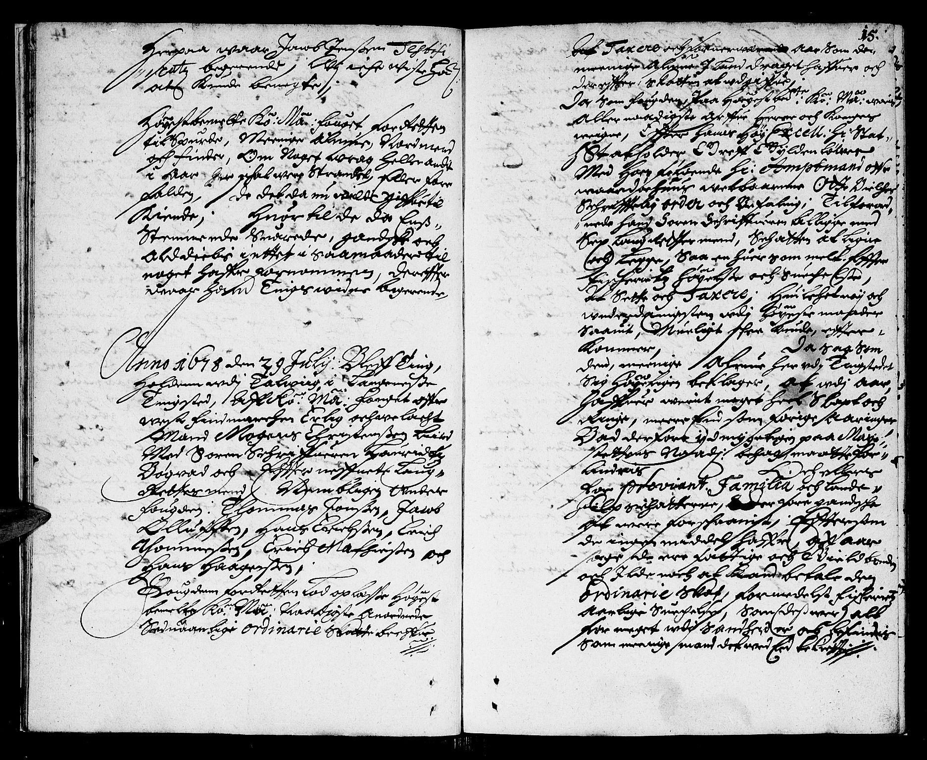 Finnmark sorenskriveri, AV/SATØ-S-0053/F/Fa/L0016: Justisprotokoller, 1678-1679, s. 14b-15a