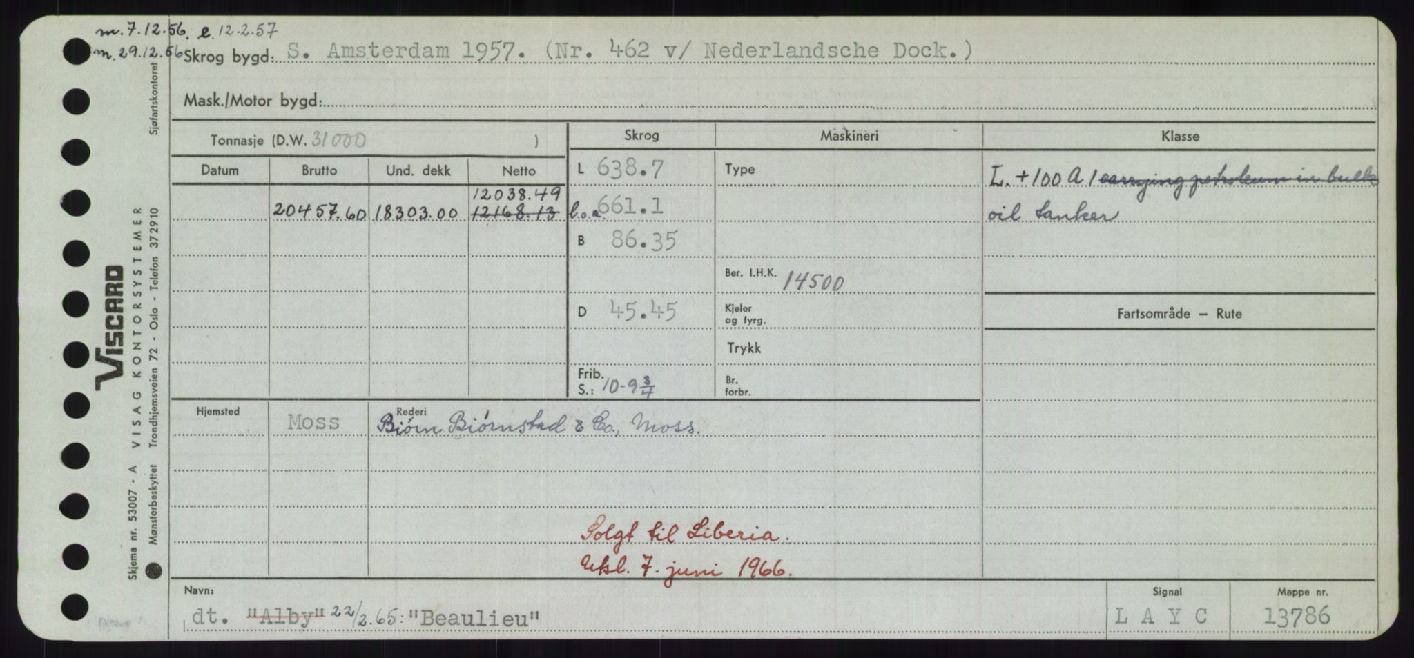 Sjøfartsdirektoratet med forløpere, Skipsmålingen, AV/RA-S-1627/H/Hd/L0003: Fartøy, B-Bev, s. 441